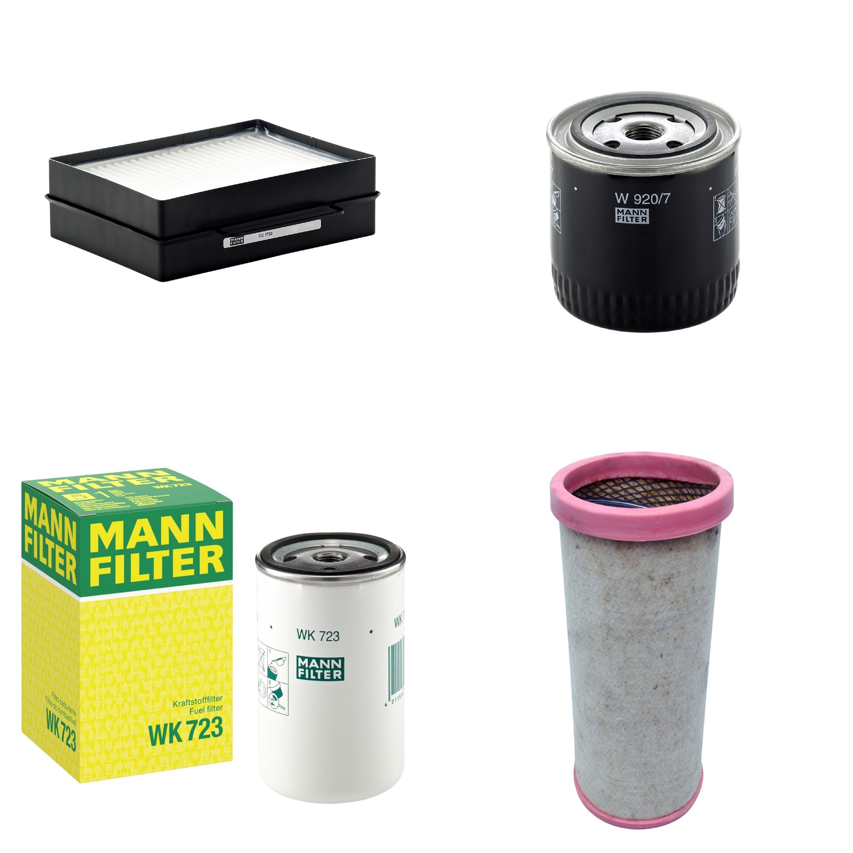 Kit Filtros de Ar Combustível Cabine Ar Condicionado Óleo - Mann-Filter - CF1710 - CU1722 - W920/7 - WK723
