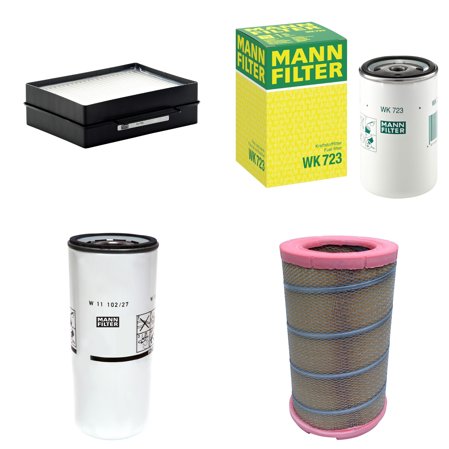 Kit Filtros de Ar Combustível Cabine Ar Condicionado Óleo - Mann-Filter - C301622 - CU1722 - W11102/27 - WK723