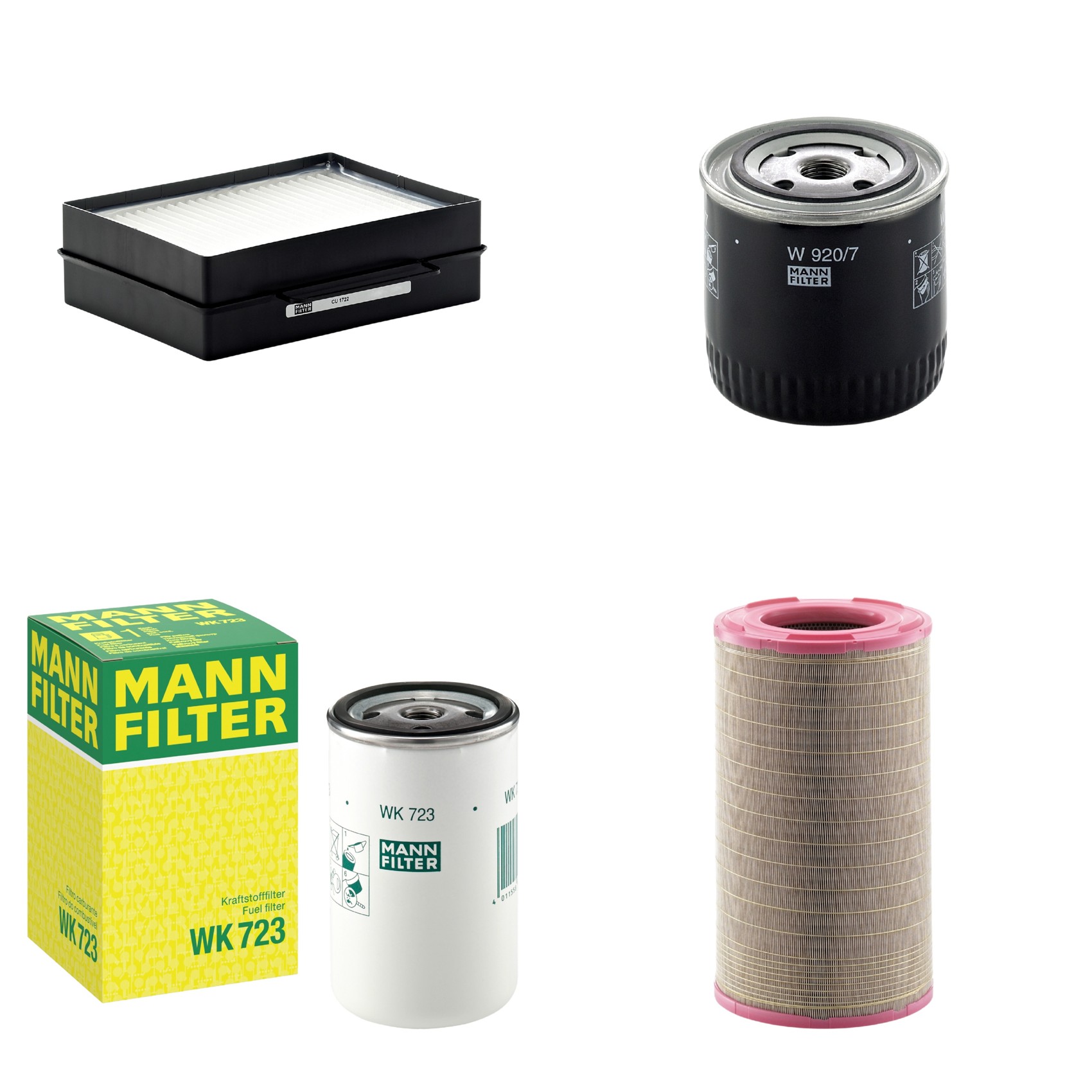 Kit Filtros de Ar Combustível Cabine Ar Condicionado Óleo - Mann-Filter - C301500 - CU1722 - W920/7 - WK723