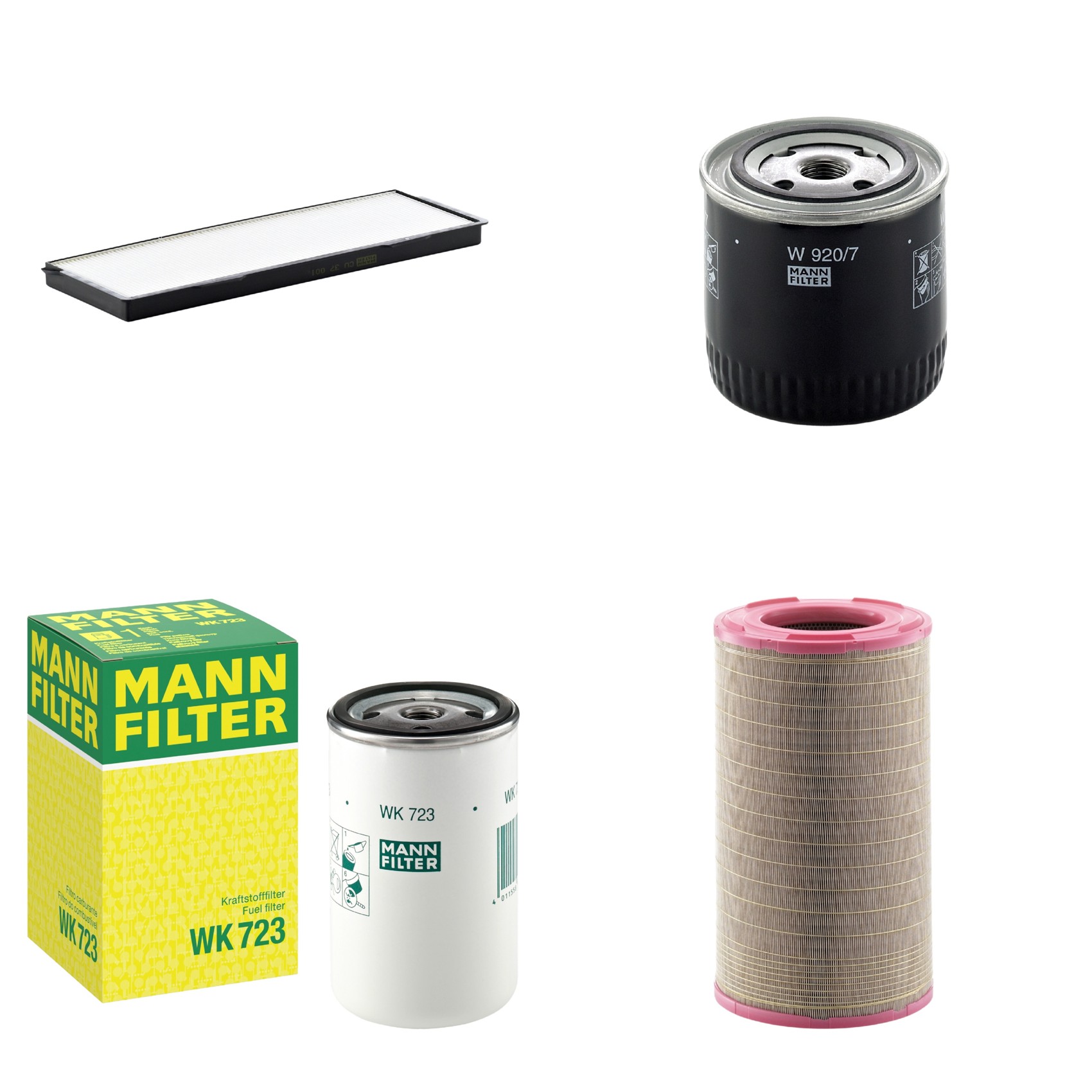 Kit Filtros de Ar Combustível Cabine Ar Condicionado Óleo - Mann-Filter - C301500 - CU37001 - W920/7 - WK723