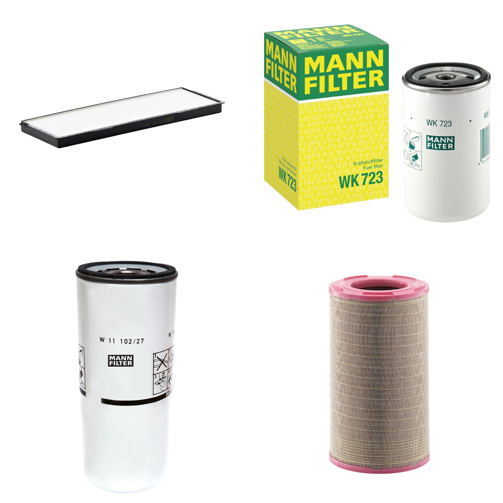 Kit Filtros de Ar Combustível Cabine Ar Condicionado Óleo - Mann-Filter - C301500 - CU37001 - W11102/27 - WK723