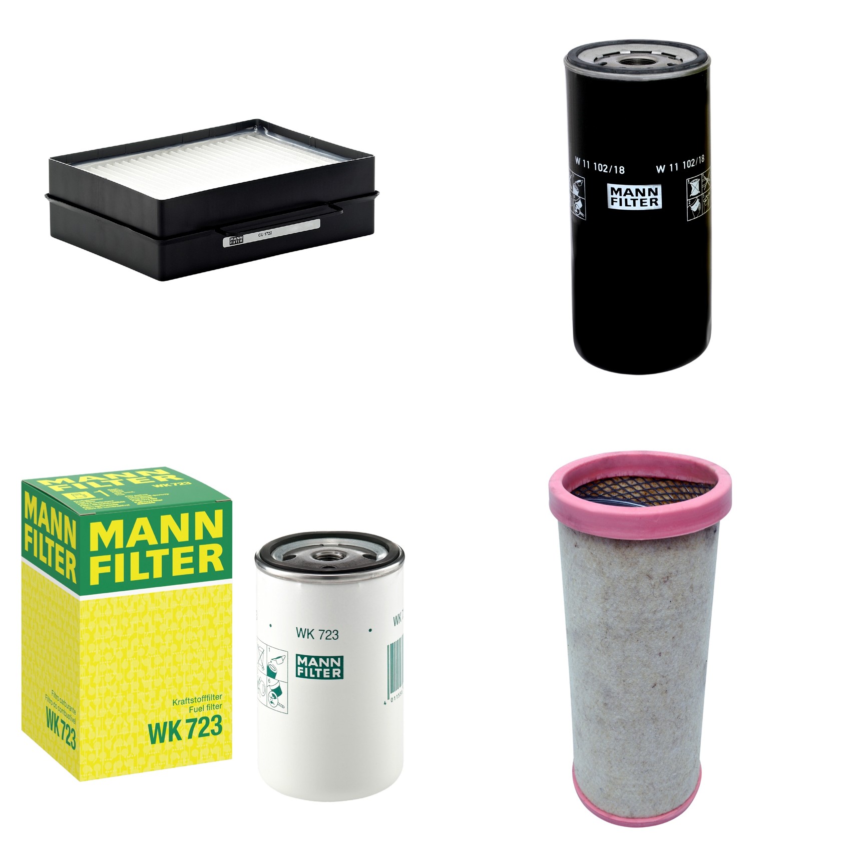 Kit Filtros de Ar Combustível Cabine Ar Condicionado Óleo - Mann-Filter - CF1710 - CU1722 - W11102/18 - WK723