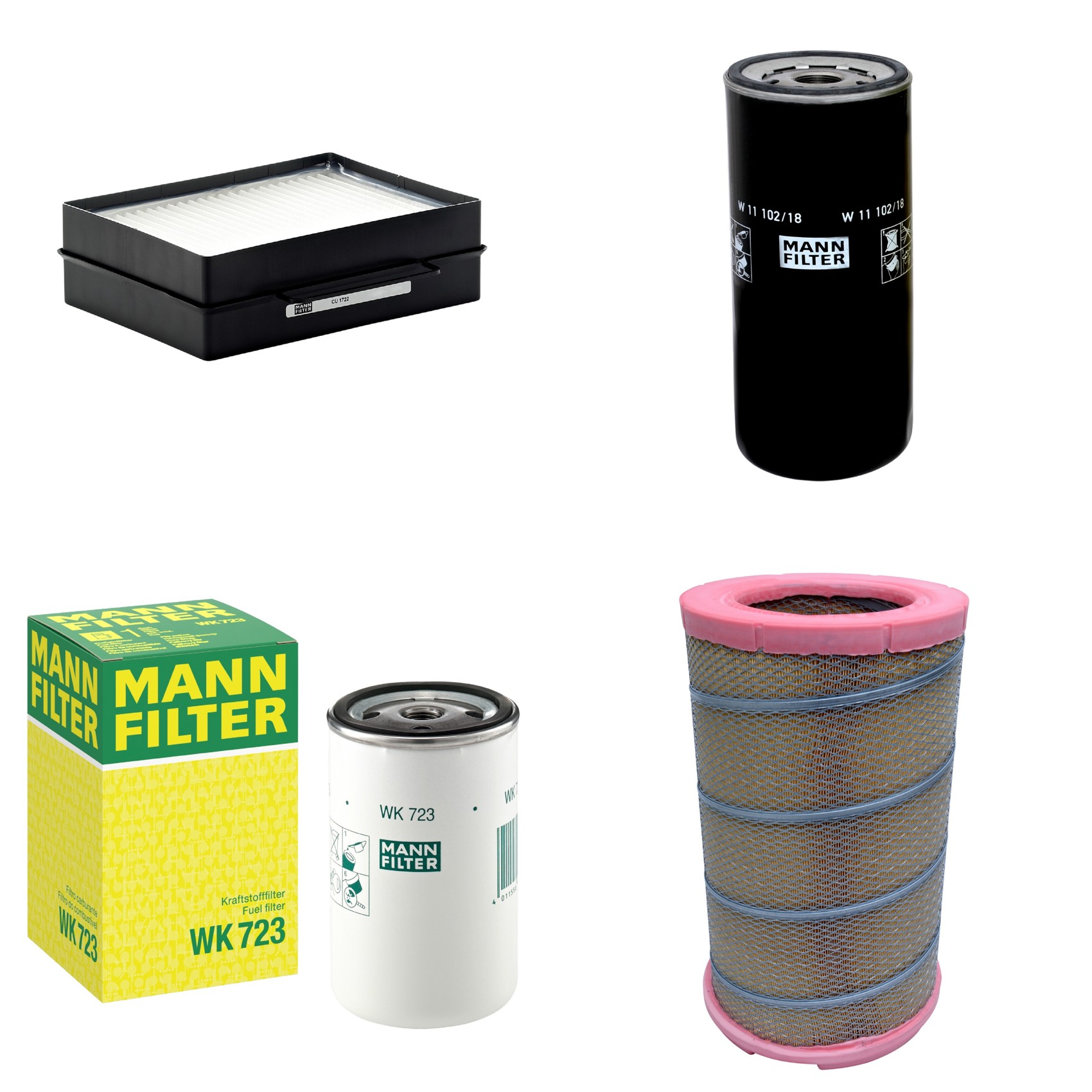 Kit Filtros de Ar Combustível Cabine Ar Condicionado Óleo - Mann-Filter - C301622 - CU1722 - W11102/18 - WK723