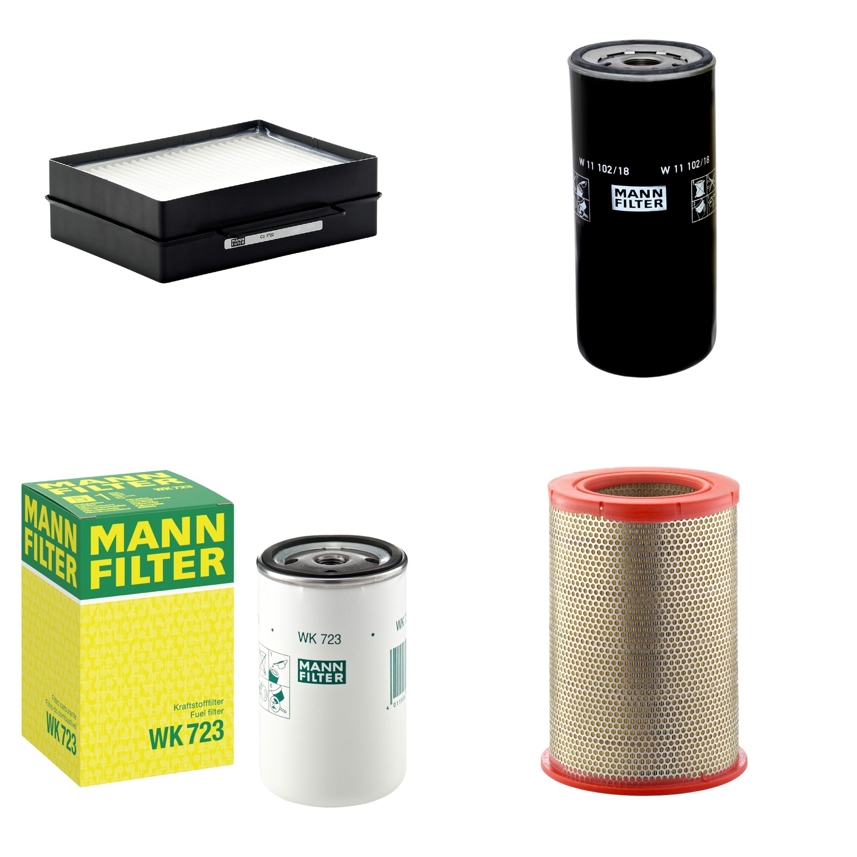 Kit Filtros de Ar Combustível Cabine Ar Condicionado Óleo - Mann-Filter - C301359 - CU1722 - W11102/18 - WK723