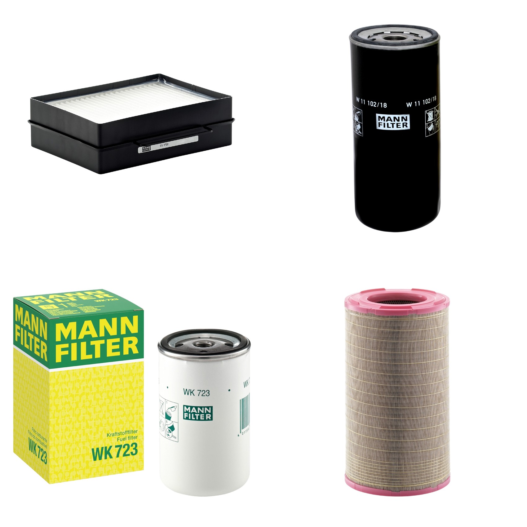 Kit Filtros de Ar Combustível Cabine Ar Condicionado Óleo - Mann-Filter - C301500 - CU1722 - W11102/18 - WK723