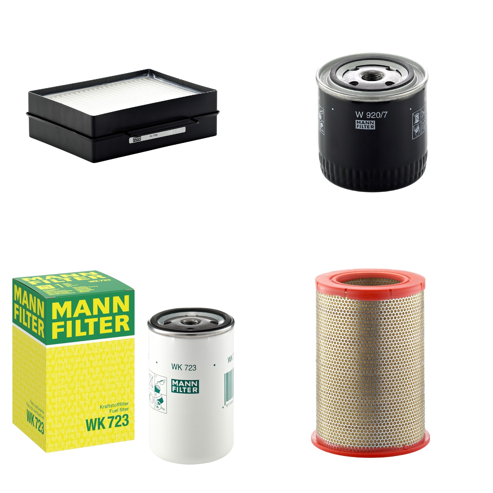 Kit Filtros de Ar Combustível Cabine Ar Condicionado Óleo - Mann-Filter - C301359 - CU1722 - W920/7 - WK723