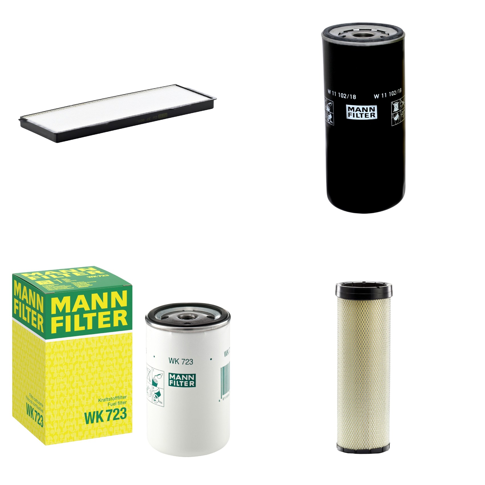 Kit Filtros de Ar Combustível Cabine Ar Condicionado Óleo - Mann-Filter - CF1720 - CU37001 - W11102/18 - WK723