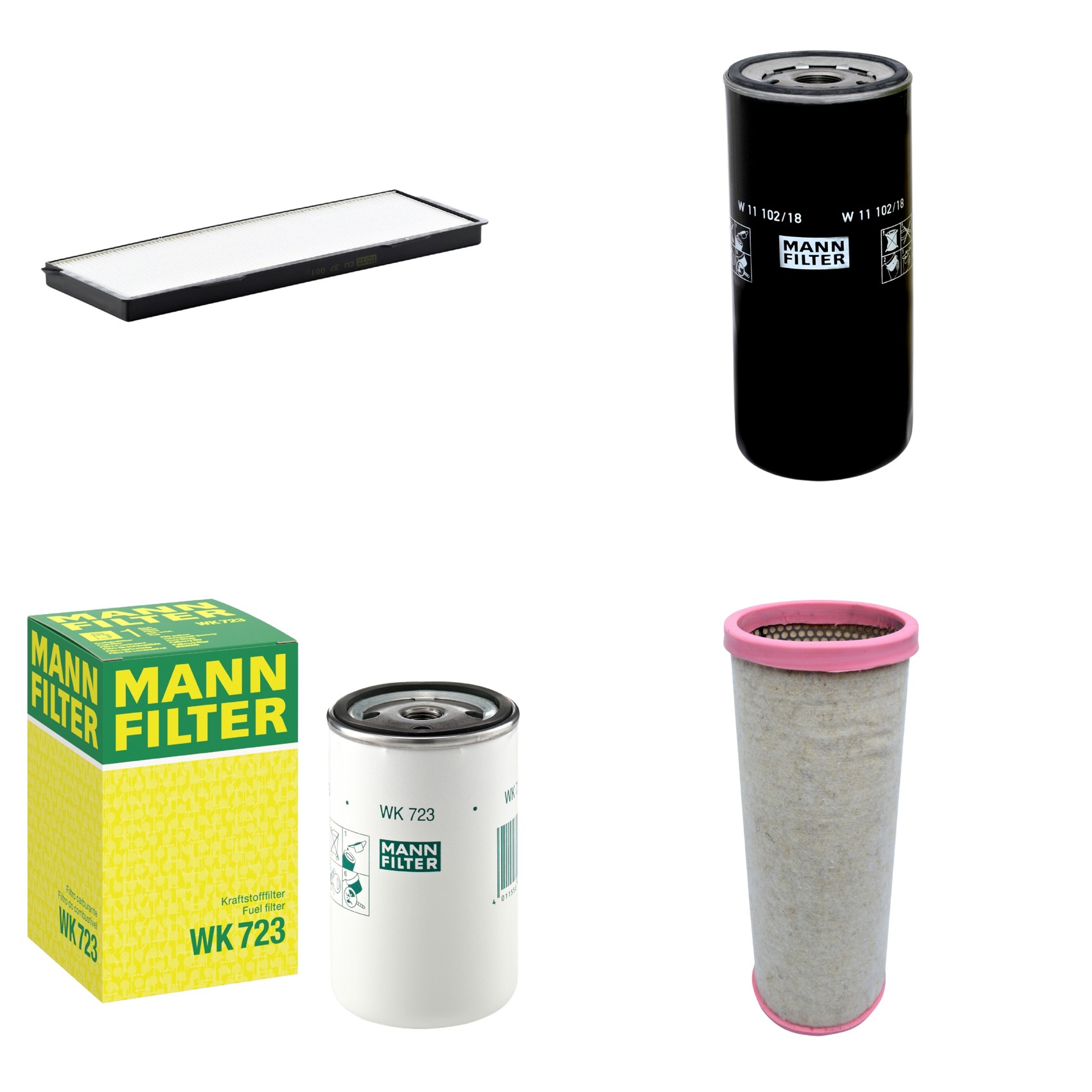 Kit Filtros de Ar Combustível Cabine Ar Condicionado Óleo - Mann-Filter - CF1711 - CU37001 - W11102/18 - WK723