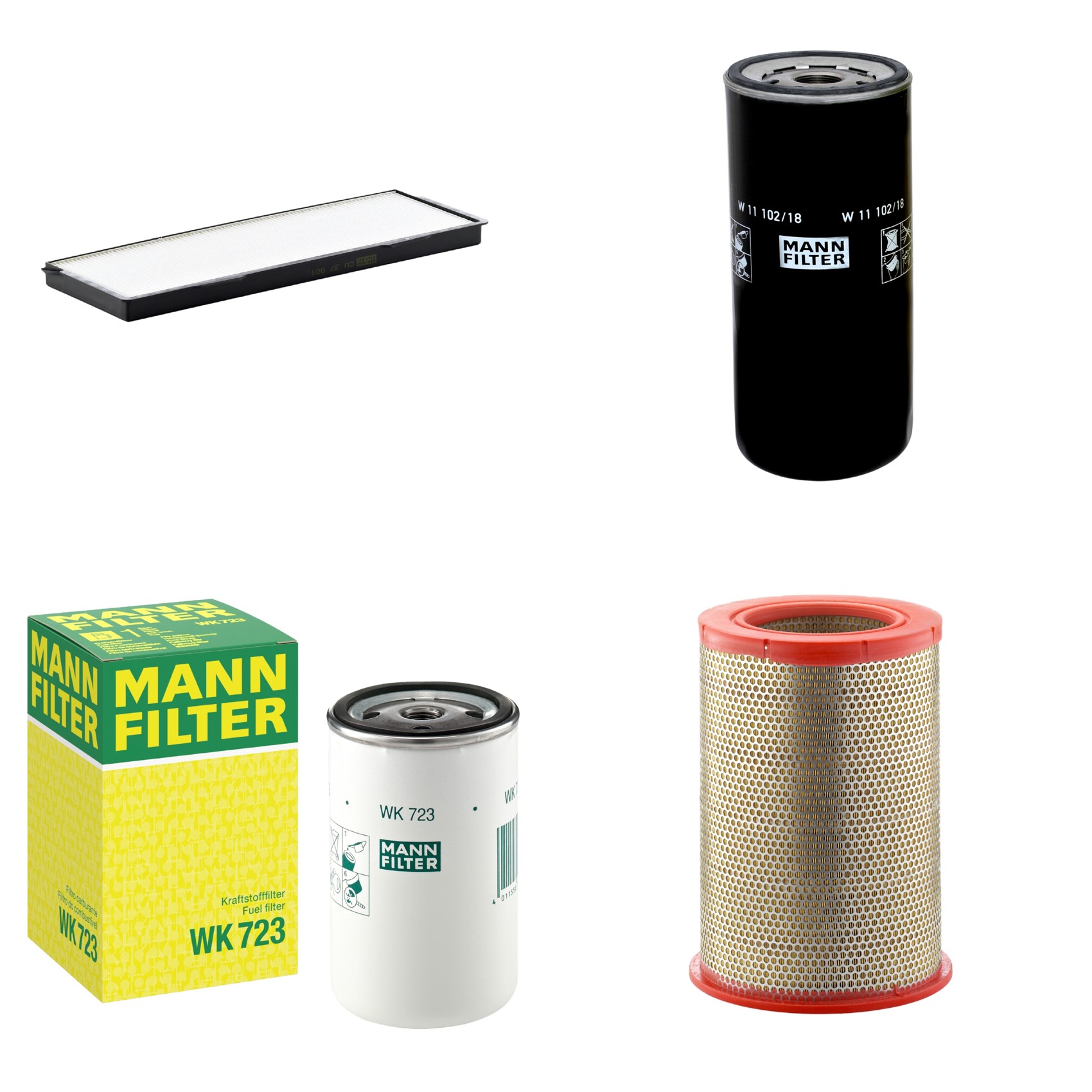 Kit Filtros de Ar Combustível Cabine Ar Condicionado Óleo - Mann-Filter - C301359 - CU37001 - W11102/18 - WK723