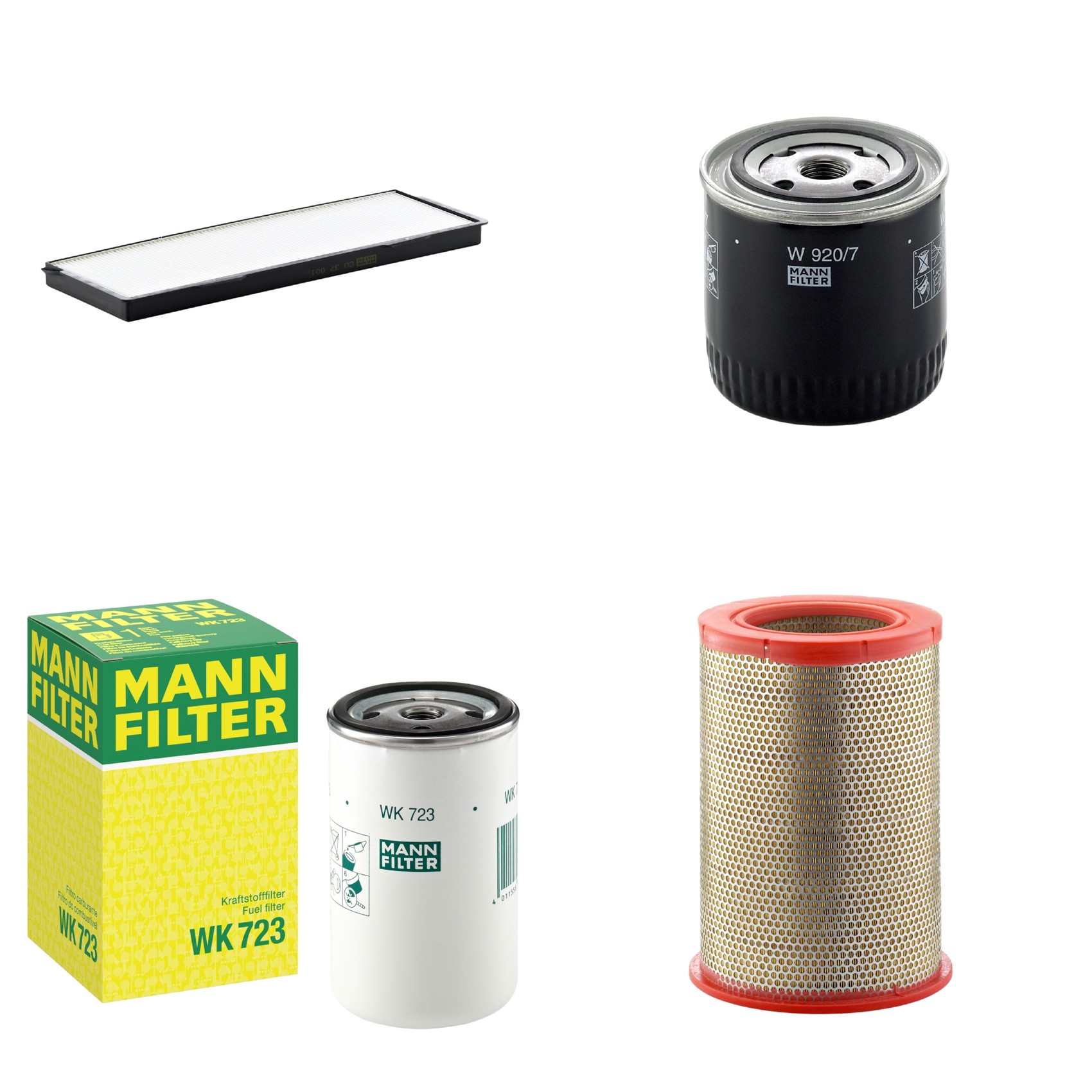 Kit Filtros de Ar Combustível Cabine Ar Condicionado Óleo - Mann-Filter - C301359 - CU37001 - W920/7 - WK723