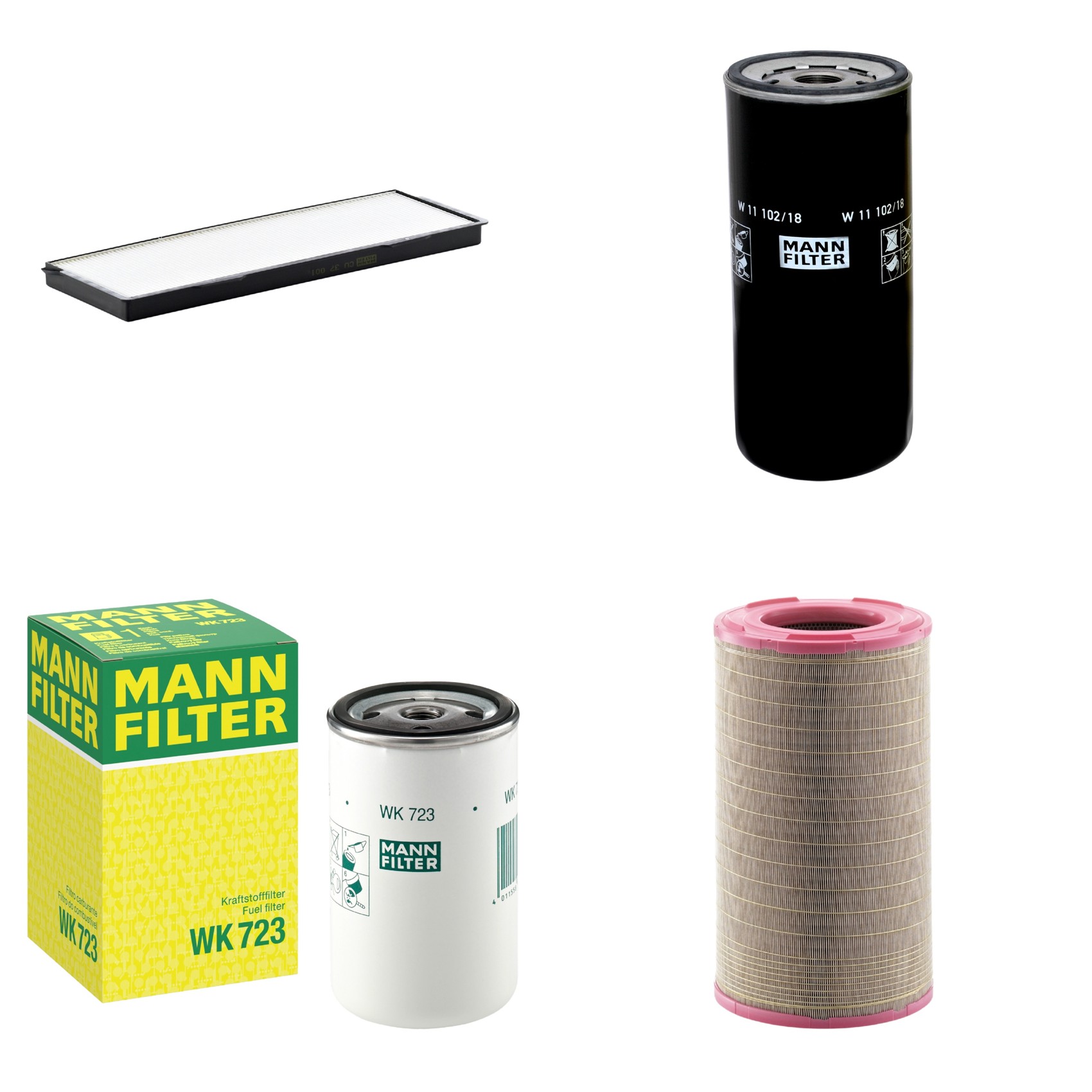 Kit Filtros de Ar Combustível Cabine Ar Condicionado Óleo - Mann-Filter - C301500 - CU37001 - W11102/18 - WK723