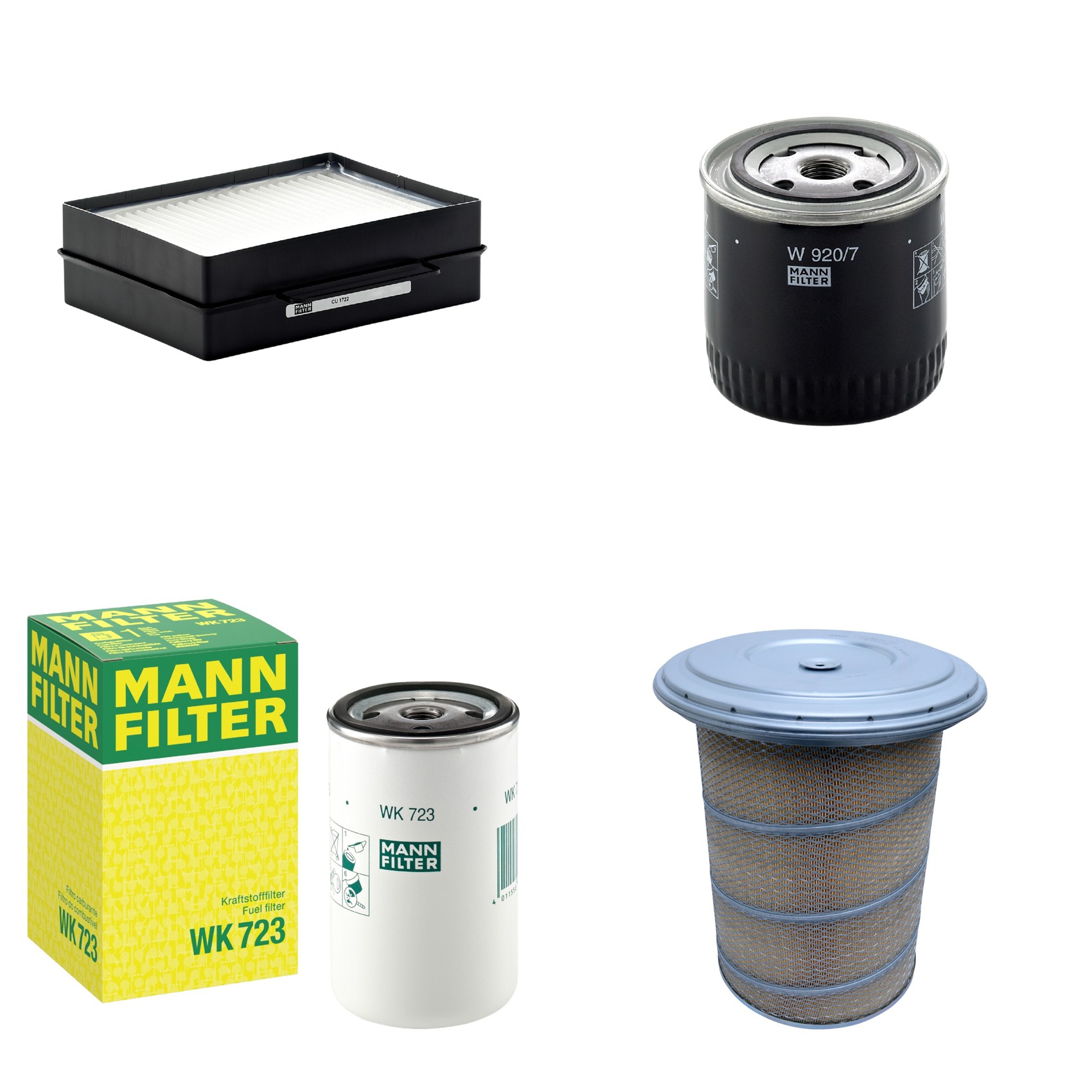 Kit Filtros de Ar Combustível Cabine Ar Condicionado Óleo - Mann-Filter - C30880/1 - CU1722 - W920/7 - WK723