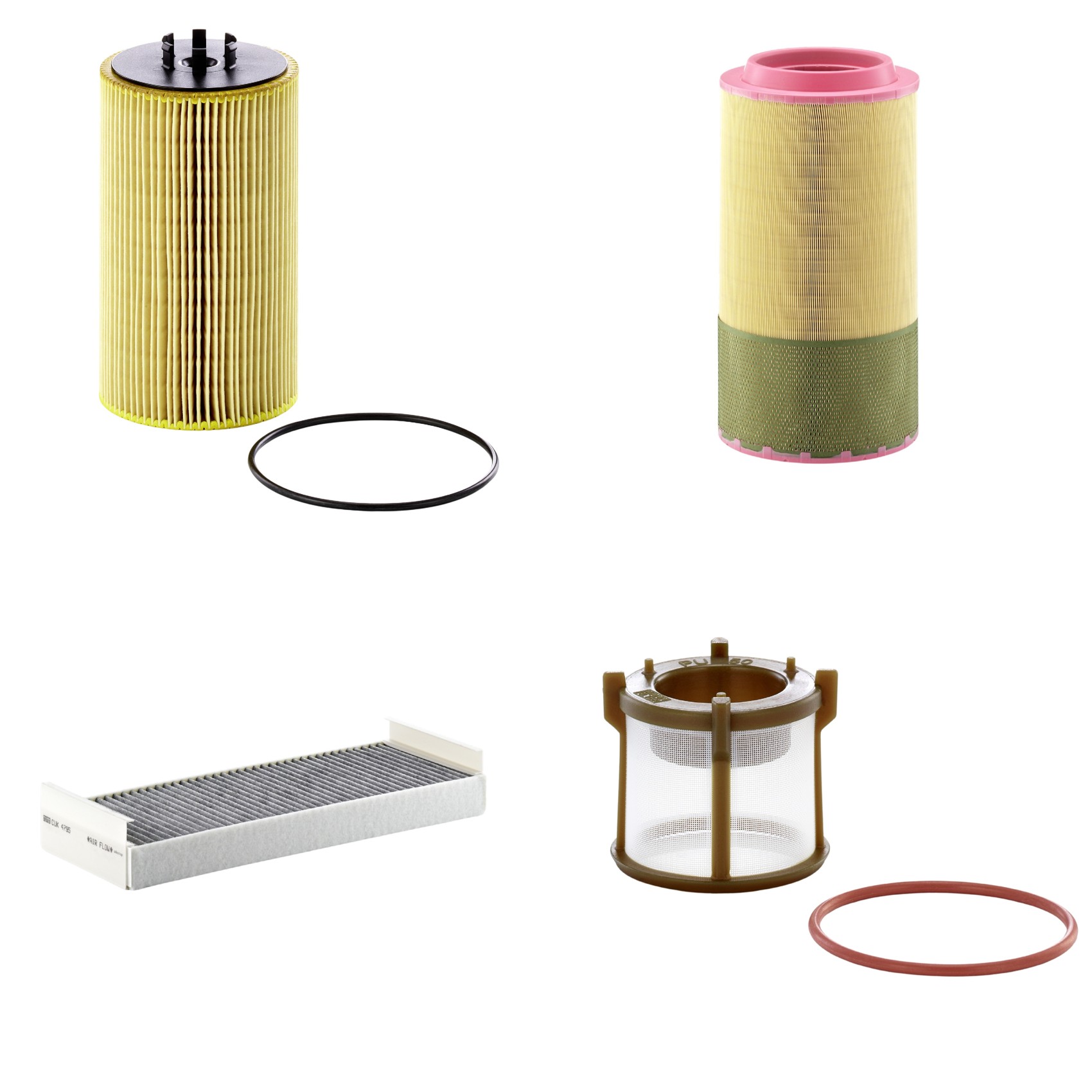 Kit Filtros de Ar Combustível Cabine Ar Condicionado Óleo - Mann-Filter - C271250/1 - CUK4795 - HU13125/3x - PU50z
