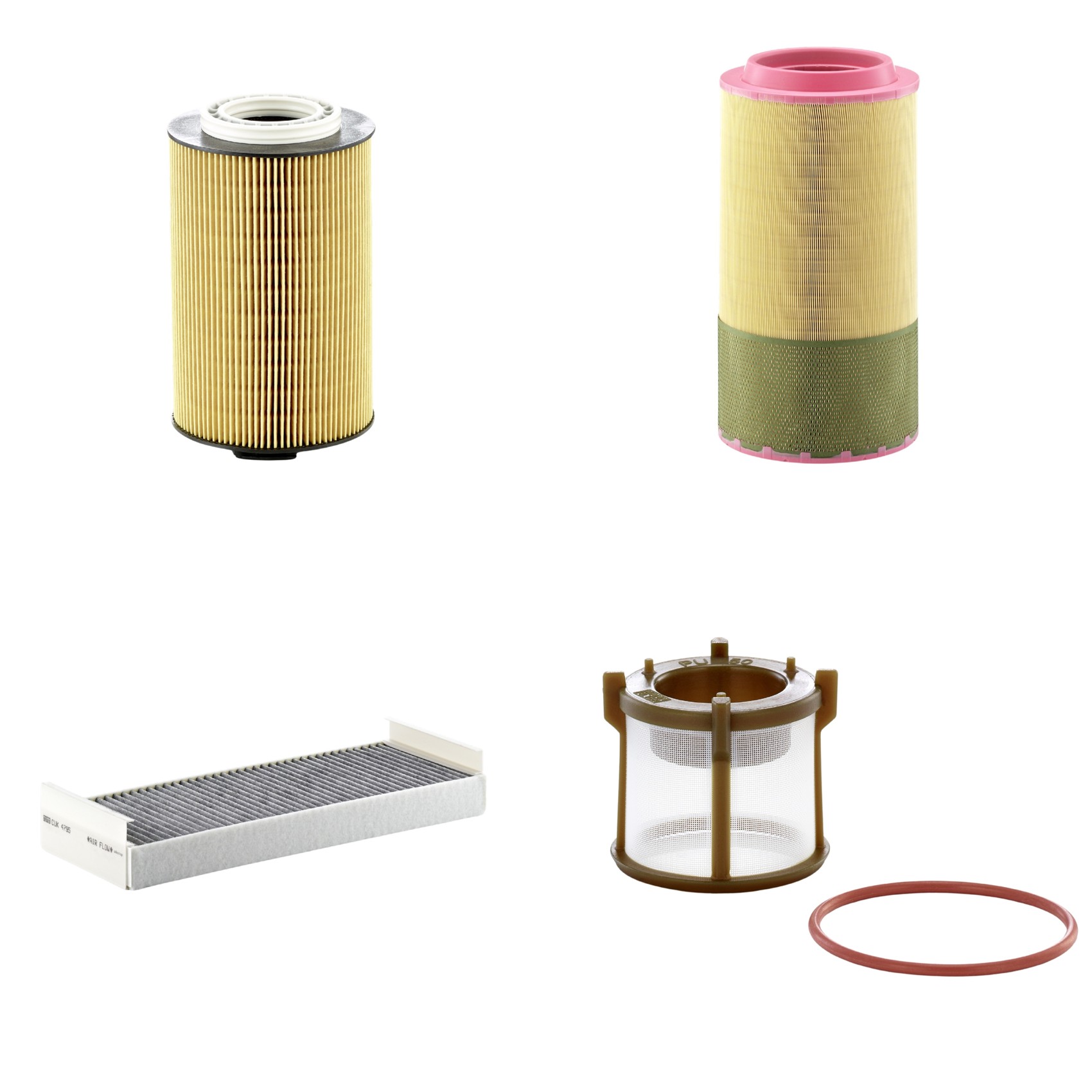 Kit Filtros de Ar Combustível Cabine Ar Condicionado Óleo - Mann-Filter - C271250/1 - CUK4795 - HU1291/1Z - PU50z