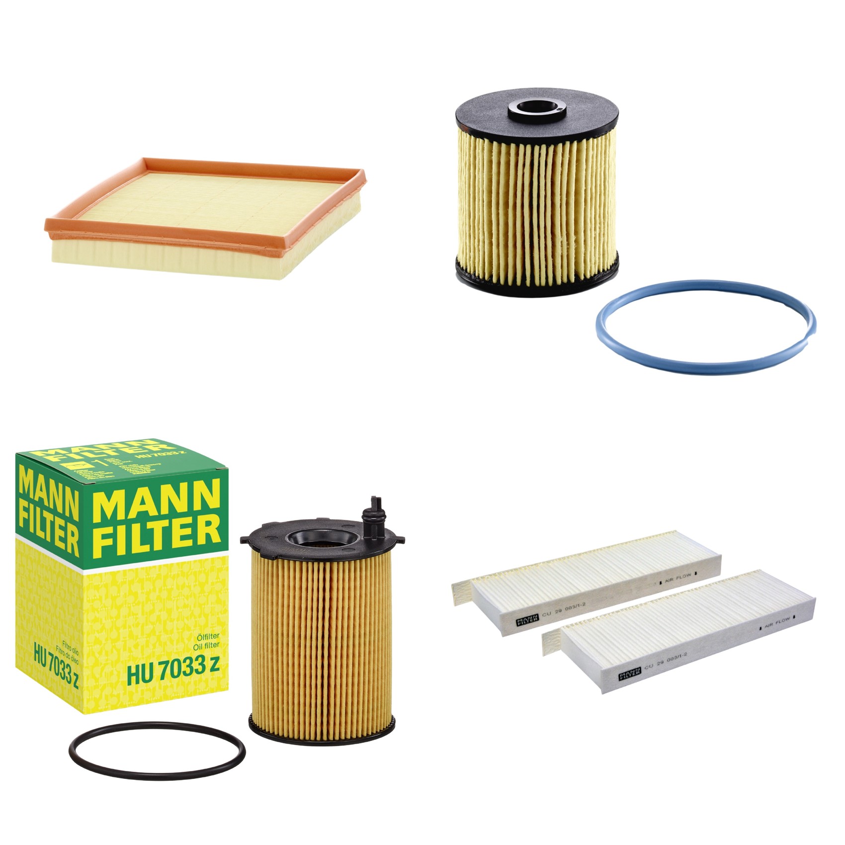 Kit Filtros de Ar Combustível Cabine Ar Condicionado Óleo - Mann-Filter - C24017 - CU29003/1-2 - HU7033z - PU7010z
