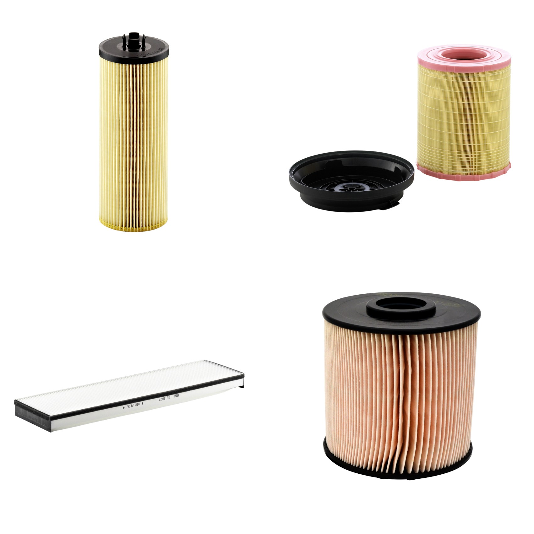 Kit Filtros de Ar Combustível Cabine Ar Condicionado Óleo - Mann-Filter - C29010KIT - CU5877 - HU945/2x - PU1046x