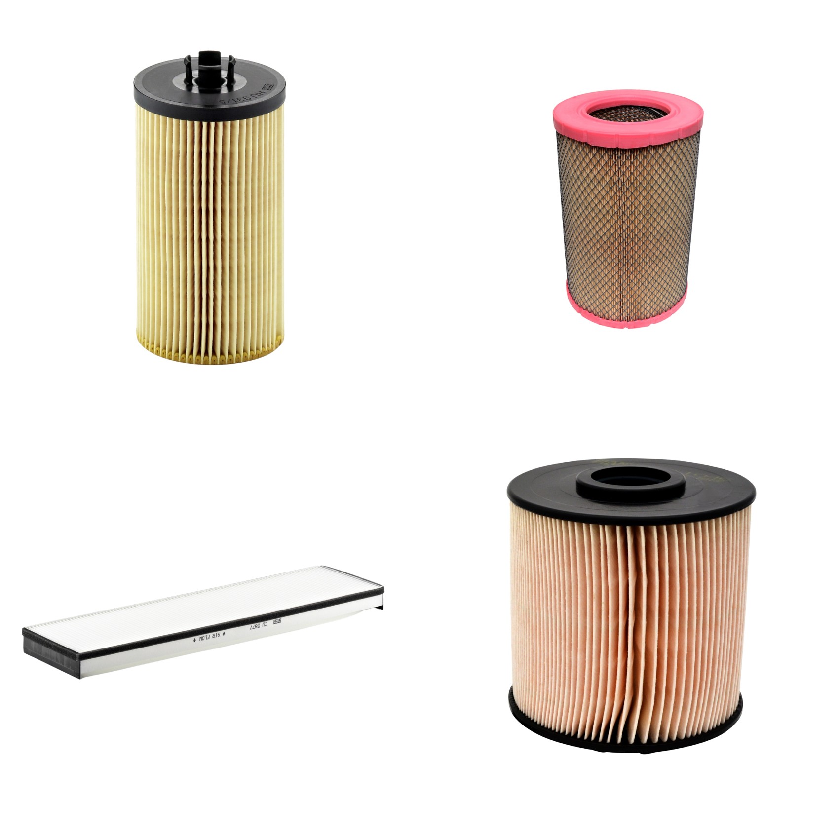 Kit Filtros de Ar Combustível Cabine Ar Condicionado Óleo - Mann-Filter - C27844/1 - CU5877 - HU931/5x - PU1046x