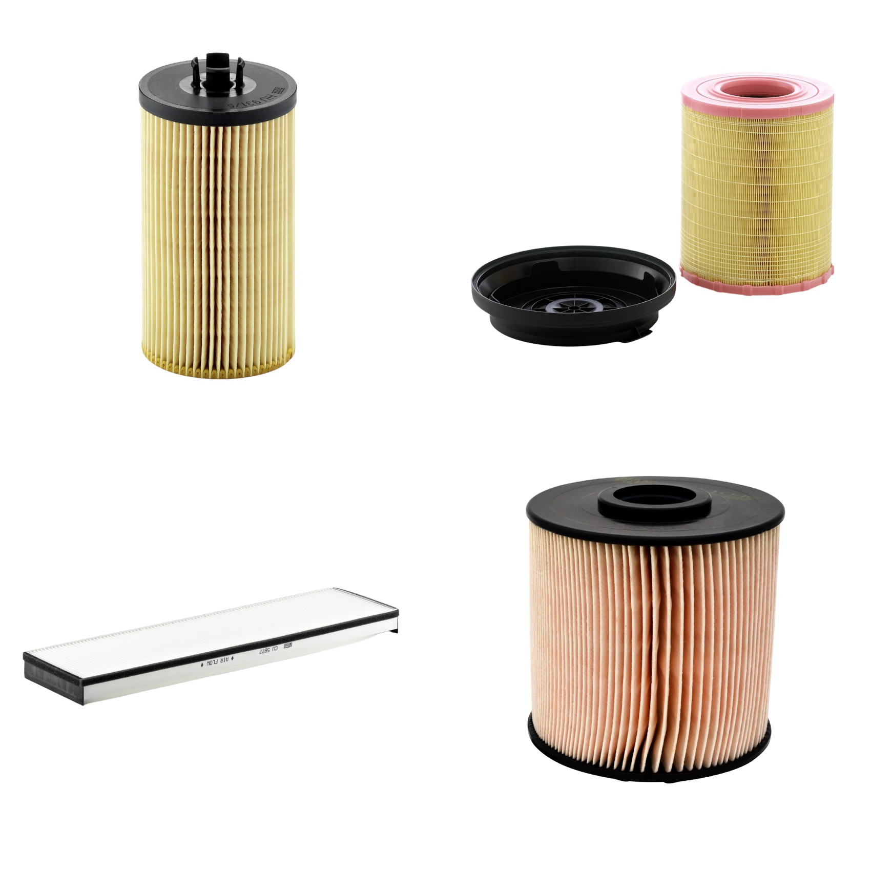 Kit Filtros de Ar Combustível Cabine Ar Condicionado Óleo - Mann-Filter - C29010KIT - CU5877 - HU931/5x - PU1046x