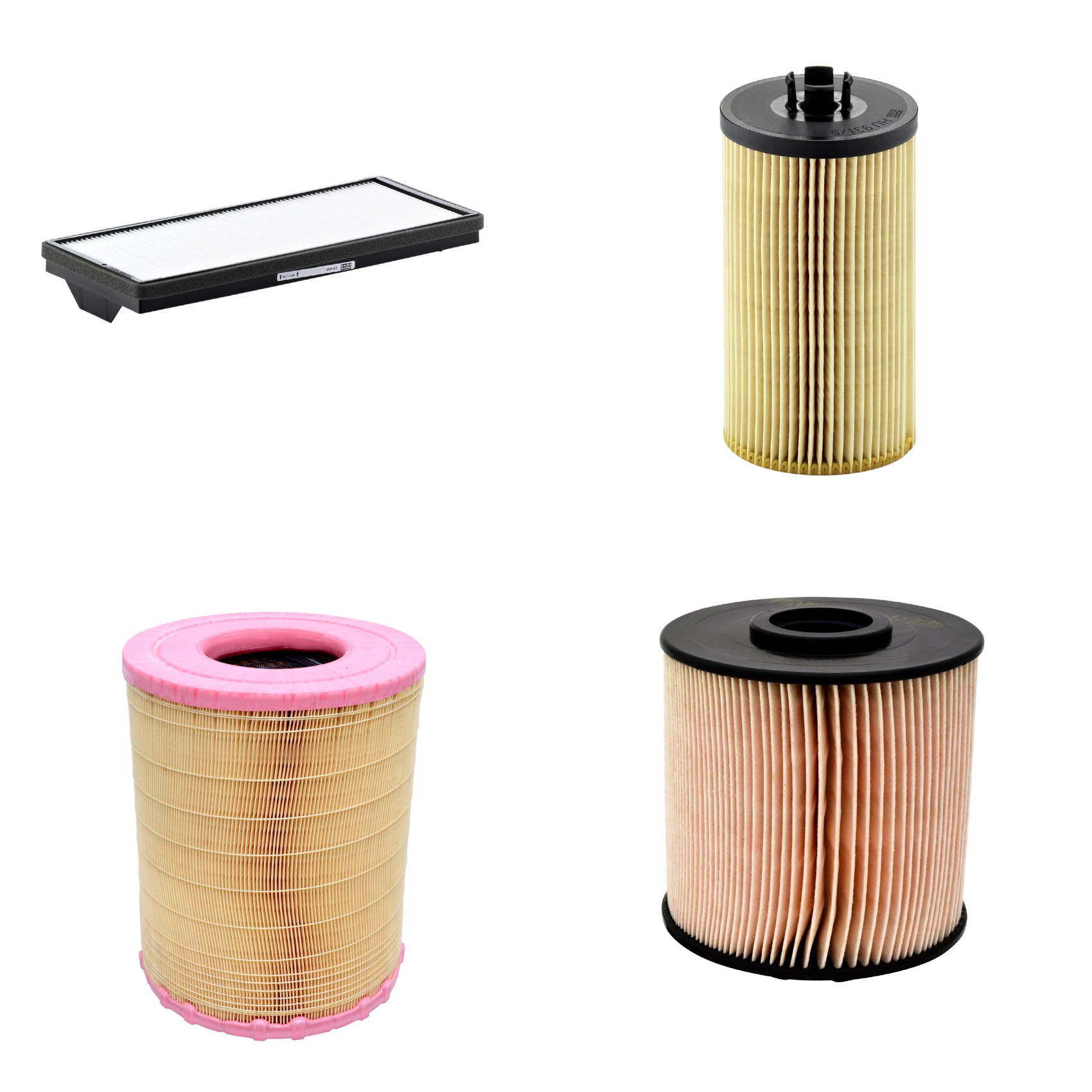Kit Filtros de Ar Combustível Cabine Ar Condicionado Óleo - Mann-Filter - C281012 - CU4469 - HU931/5x - PU1046x