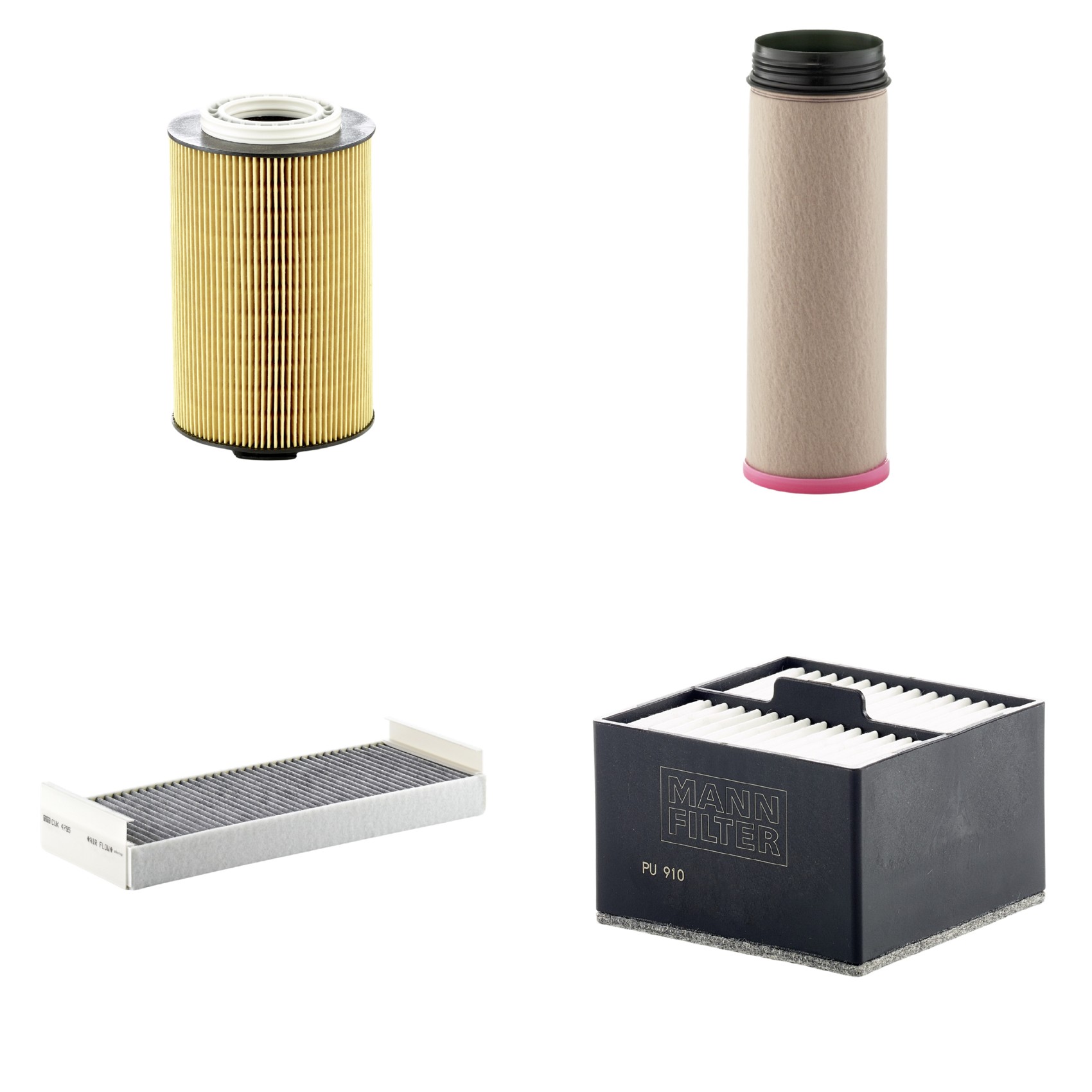 Kit Filtros de Ar Combustível Cabine Ar Condicionado Óleo - Mann-Filter - CF1640 - CUK4795 - HU1291/1Z - PU910