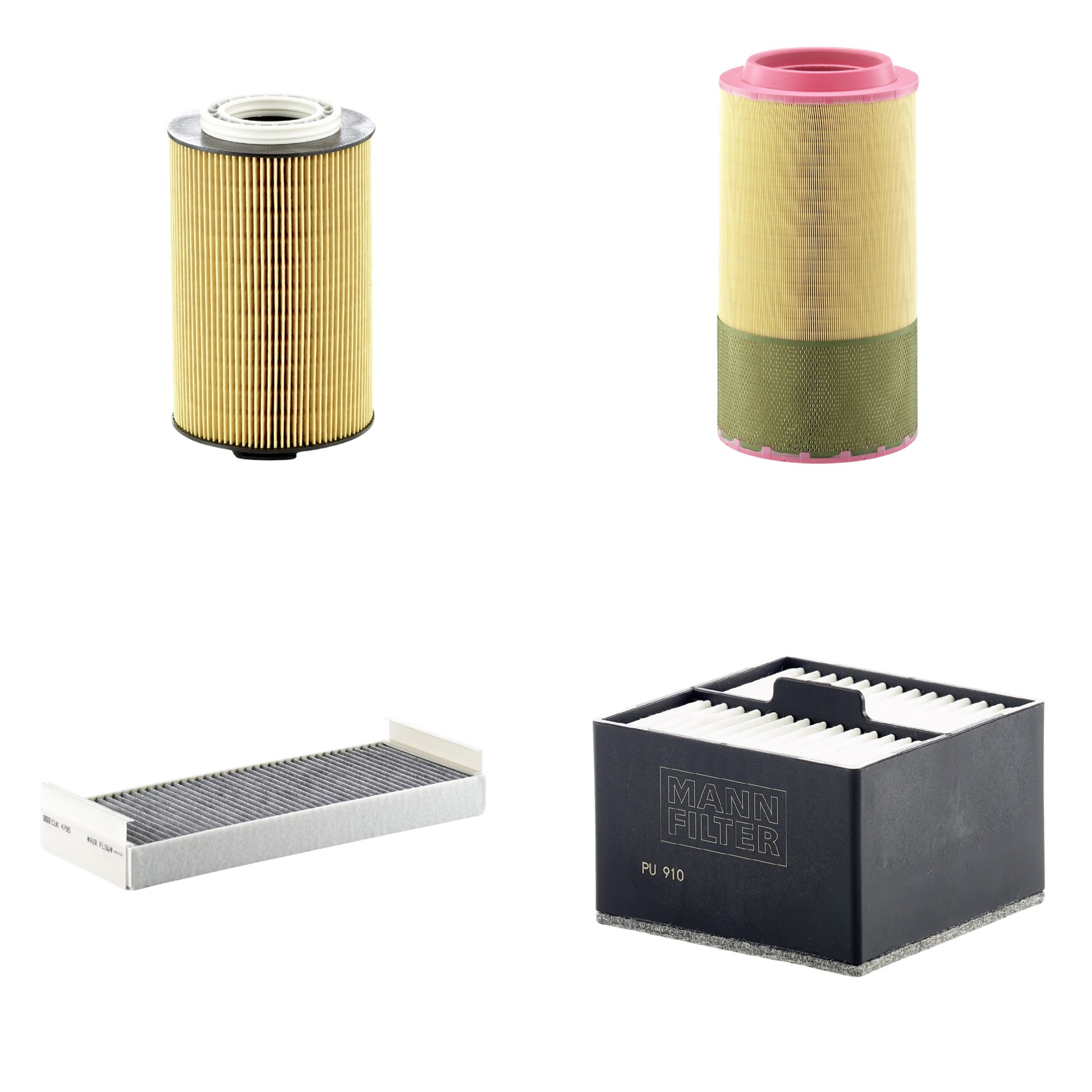 Kit Filtros de Ar Combustível Cabine Ar Condicionado Óleo - Mann-Filter - C271250/1 - CUK4795 - HU1291/1Z - PU910