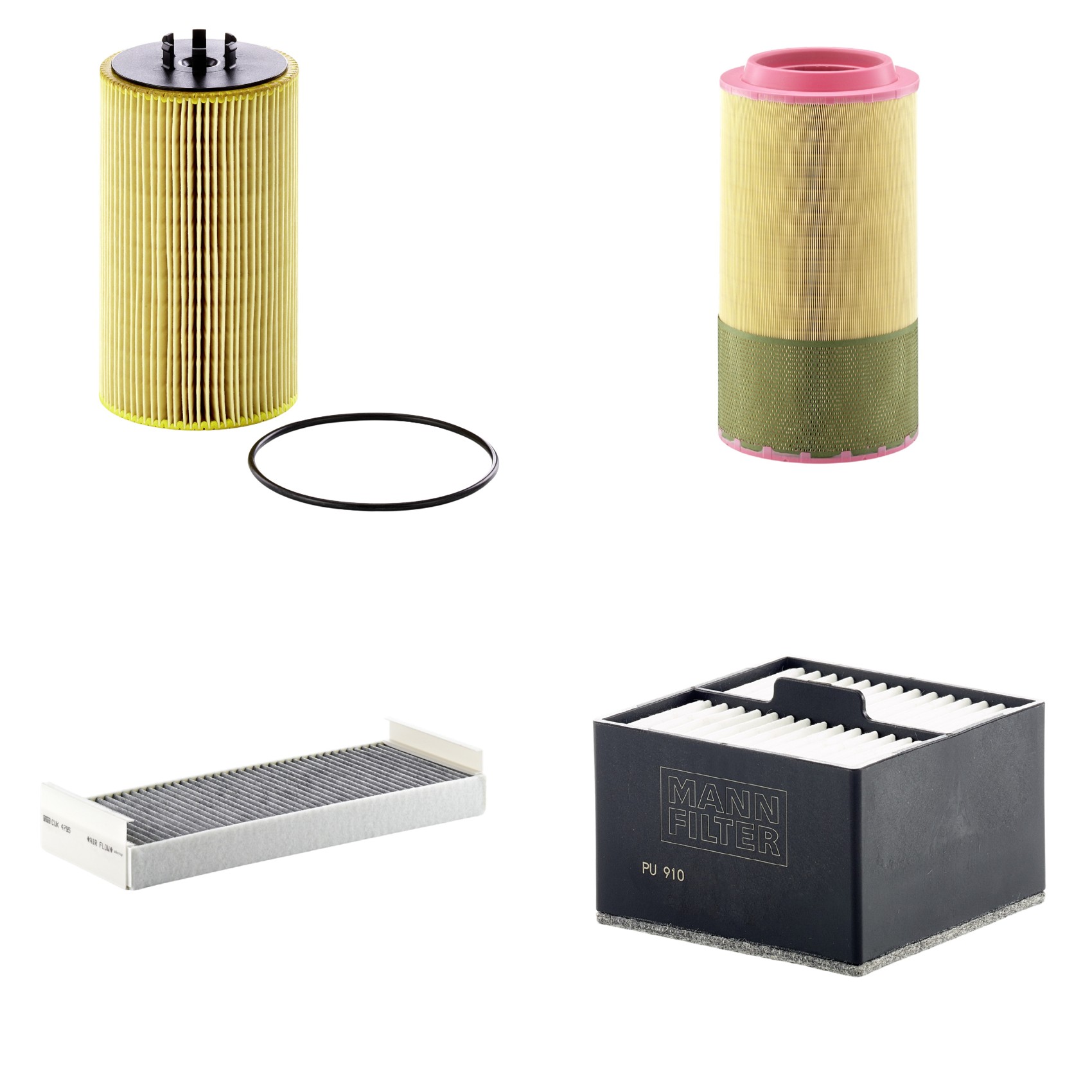 Kit Filtros de Ar Combustível Cabine Ar Condicionado Óleo - Mann-Filter - C271250/1 - CUK4795 - HU13125/3x - PU910