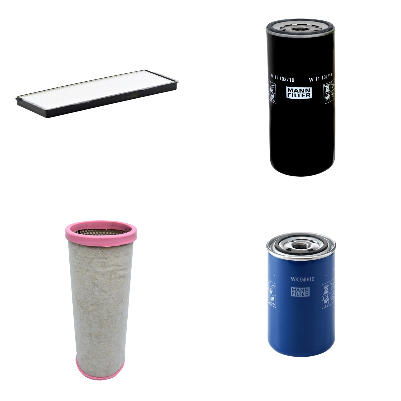 Kit Filtros de Ar Combustível Cabine Ar Condicionado Óleo - Mann-Filter - CF1711 - CU37001 - W11102/18 - WK940/12