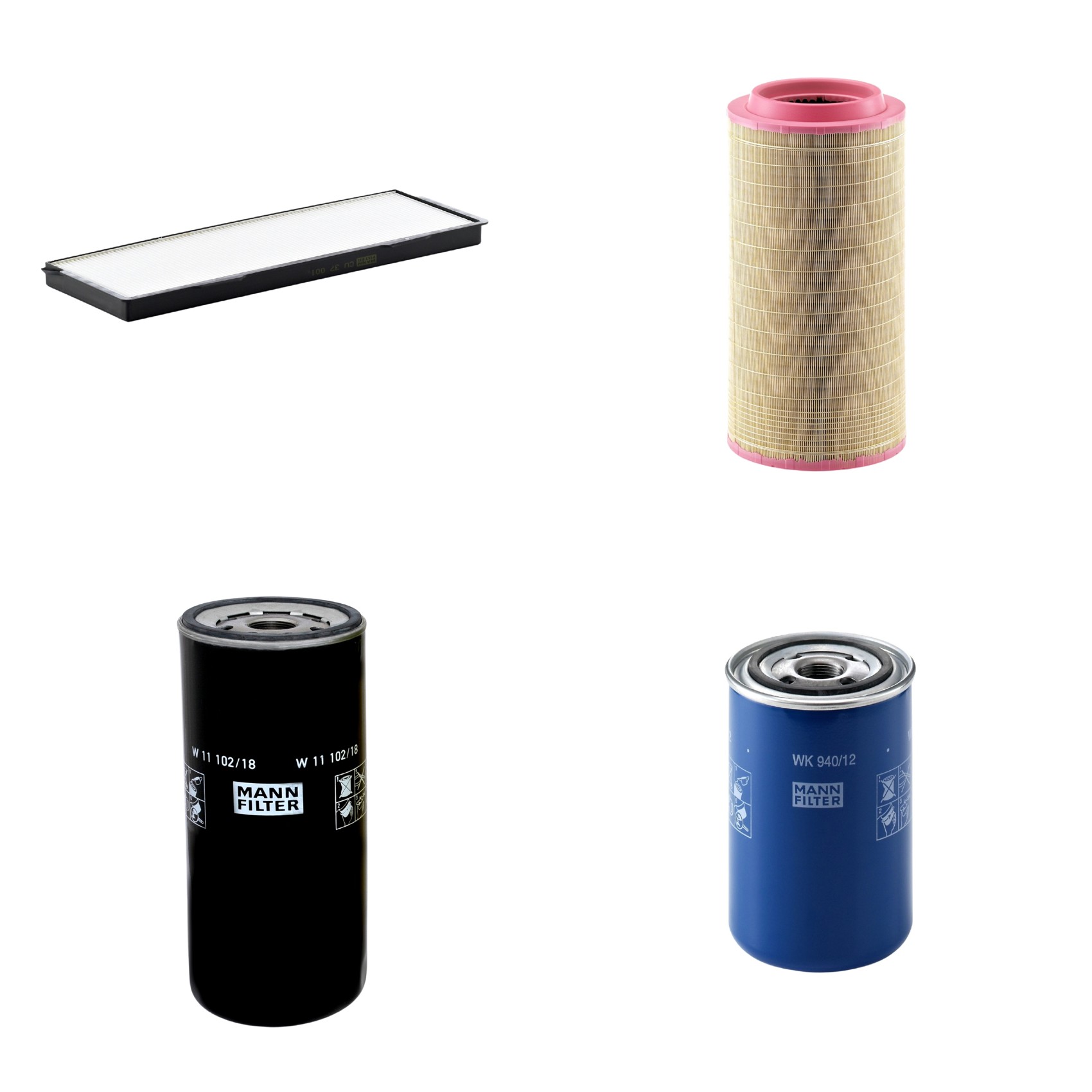 Kit Filtros de Ar Combustível Cabine Ar Condicionado Óleo - Mann-Filter - C271340 - CU37001 - W11102/18 - WK940/12