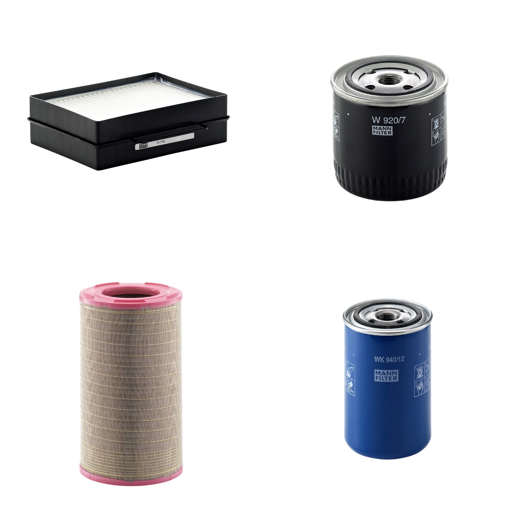 Kit Filtros de Ar Combustível Cabine Ar Condicionado Óleo - Mann-Filter - C301500 - CU1722 - W920/7 - WK940/12