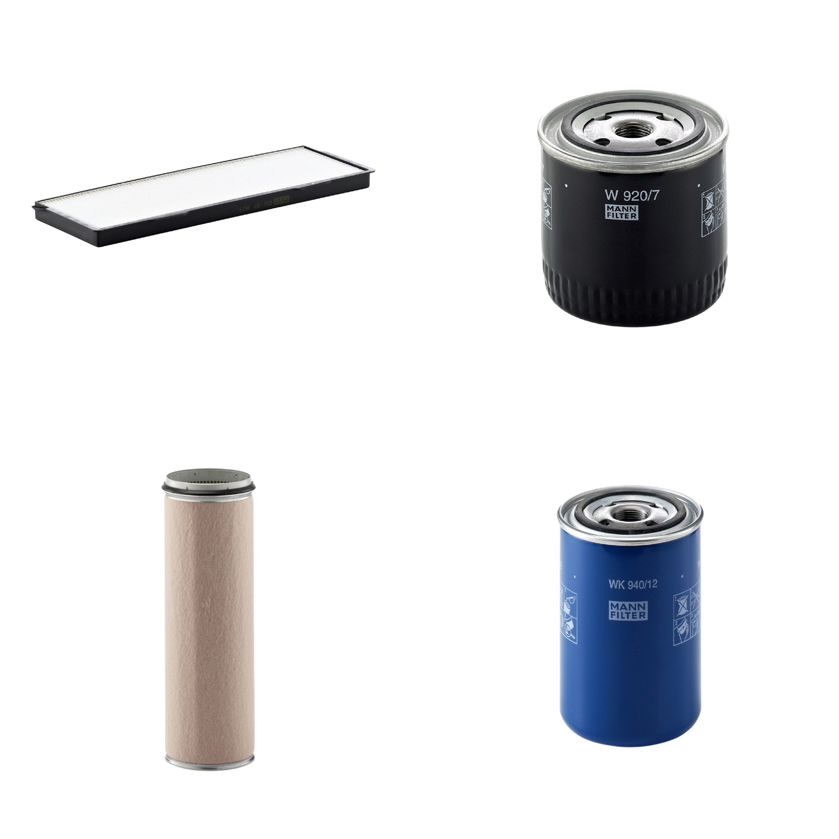 Kit Filtros de Ar Combustível Cabine Ar Condicionado Óleo - Mann-Filter - CF1600 - CU37001 - W920/7 - WK940/12
