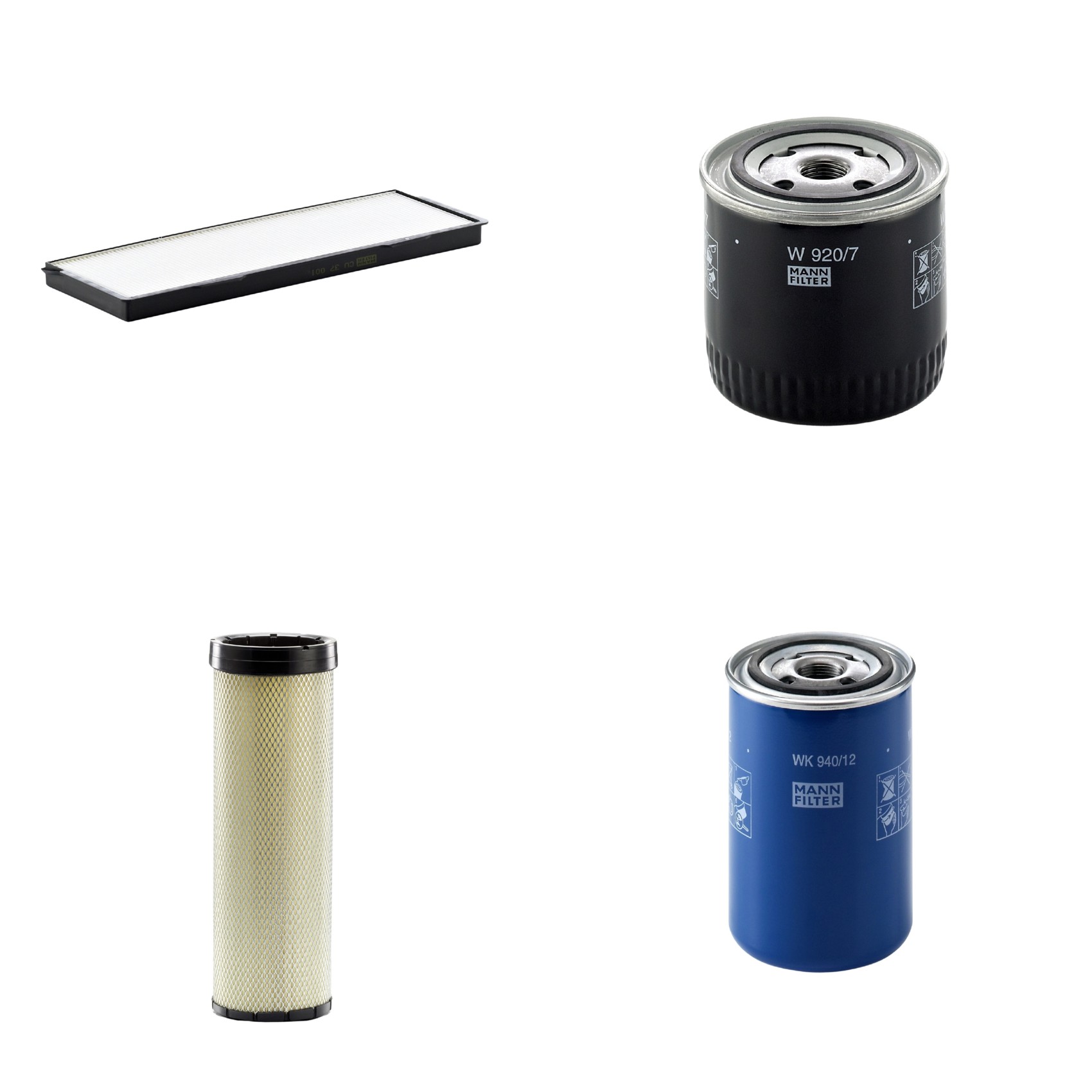 Kit Filtros de Ar Combustível Cabine Ar Condicionado Óleo - Mann-Filter - CF1720 - CU37001 - W920/7 - WK940/12