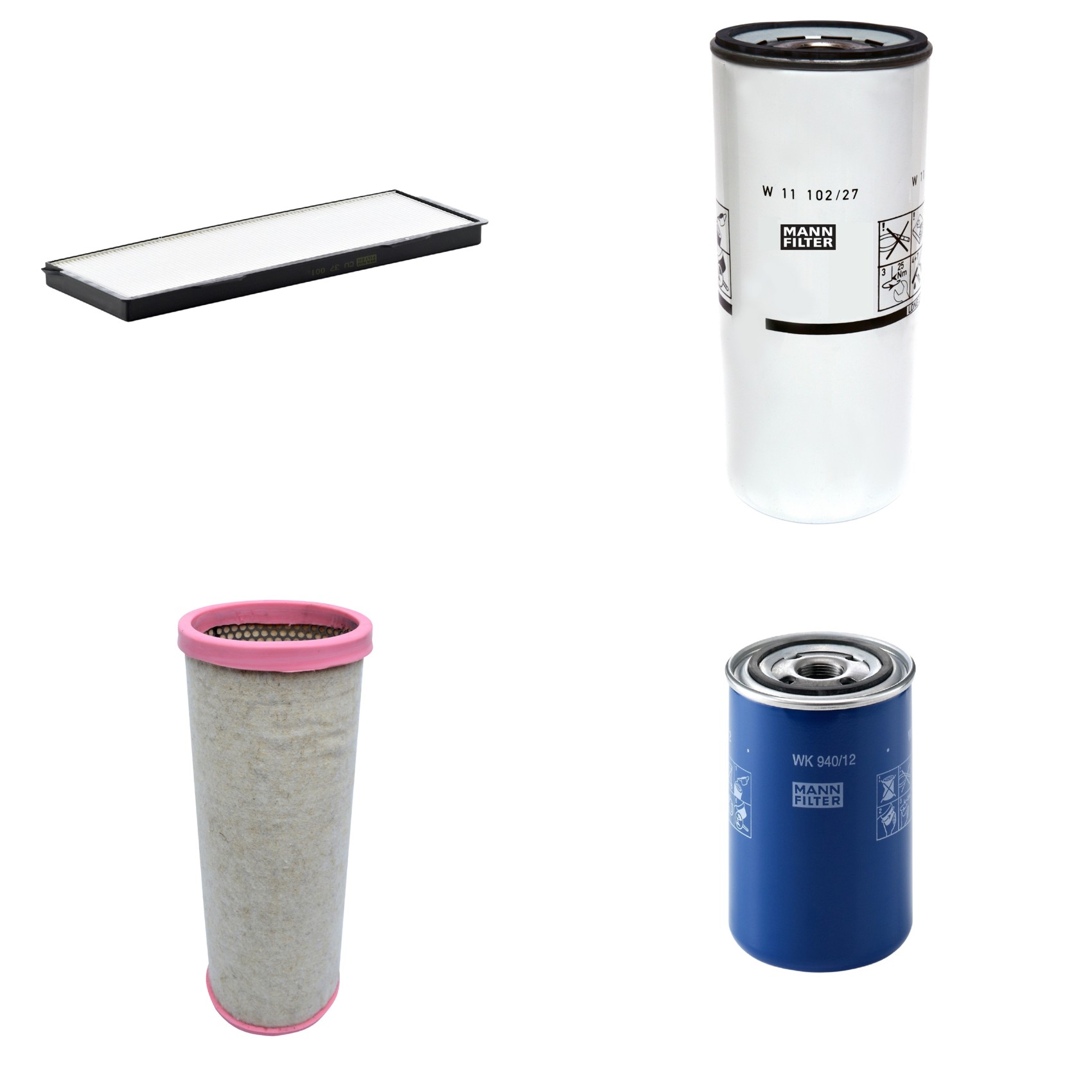 Kit Filtros de Ar Combustível Cabine Ar Condicionado Óleo - Mann-Filter - CF1711 - CU37001 - W11102/27 - WK940/12