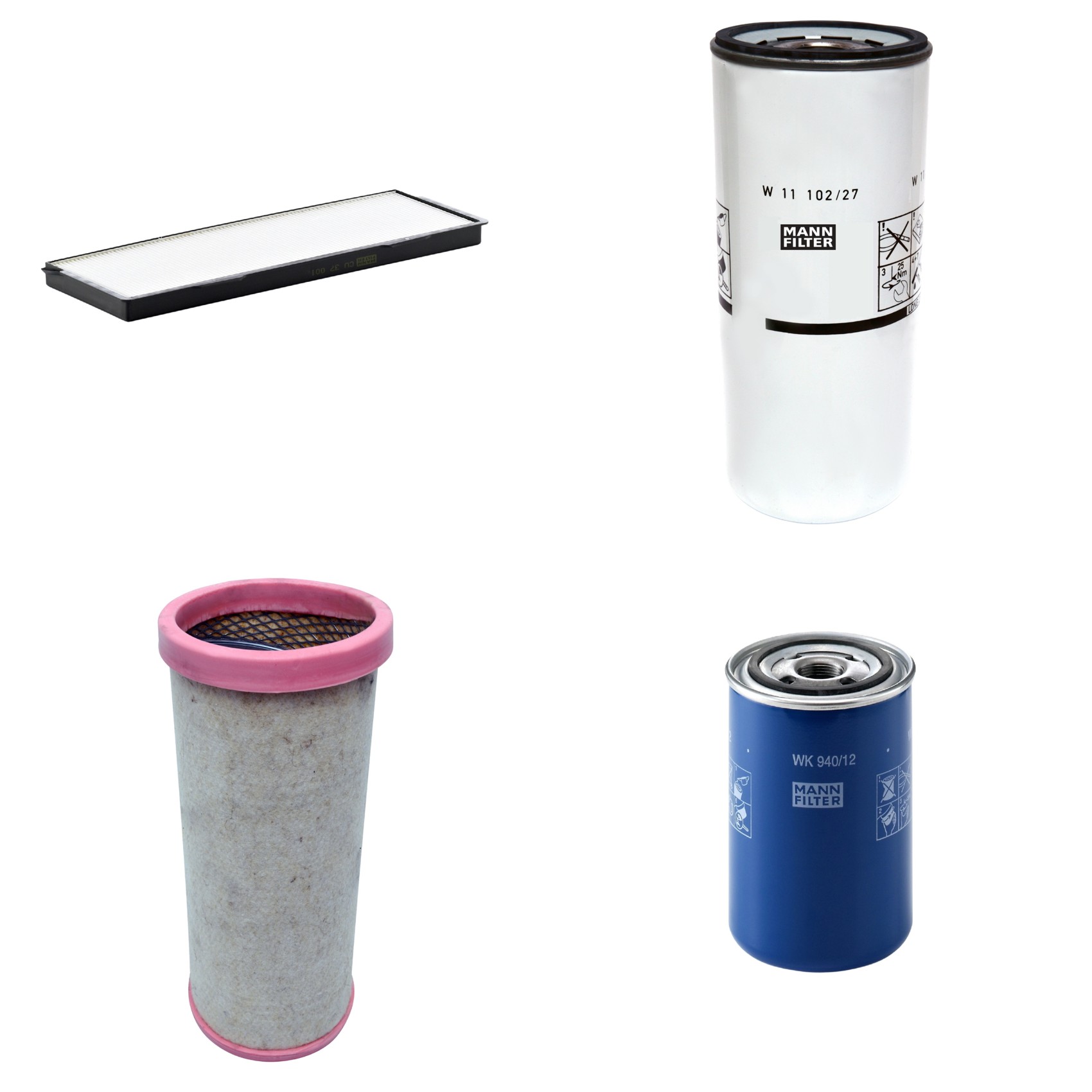 Kit Filtros de Ar Combustível Cabine Ar Condicionado Óleo - Mann-Filter - CF1710 - CU37001 - W11102/27 - WK940/12