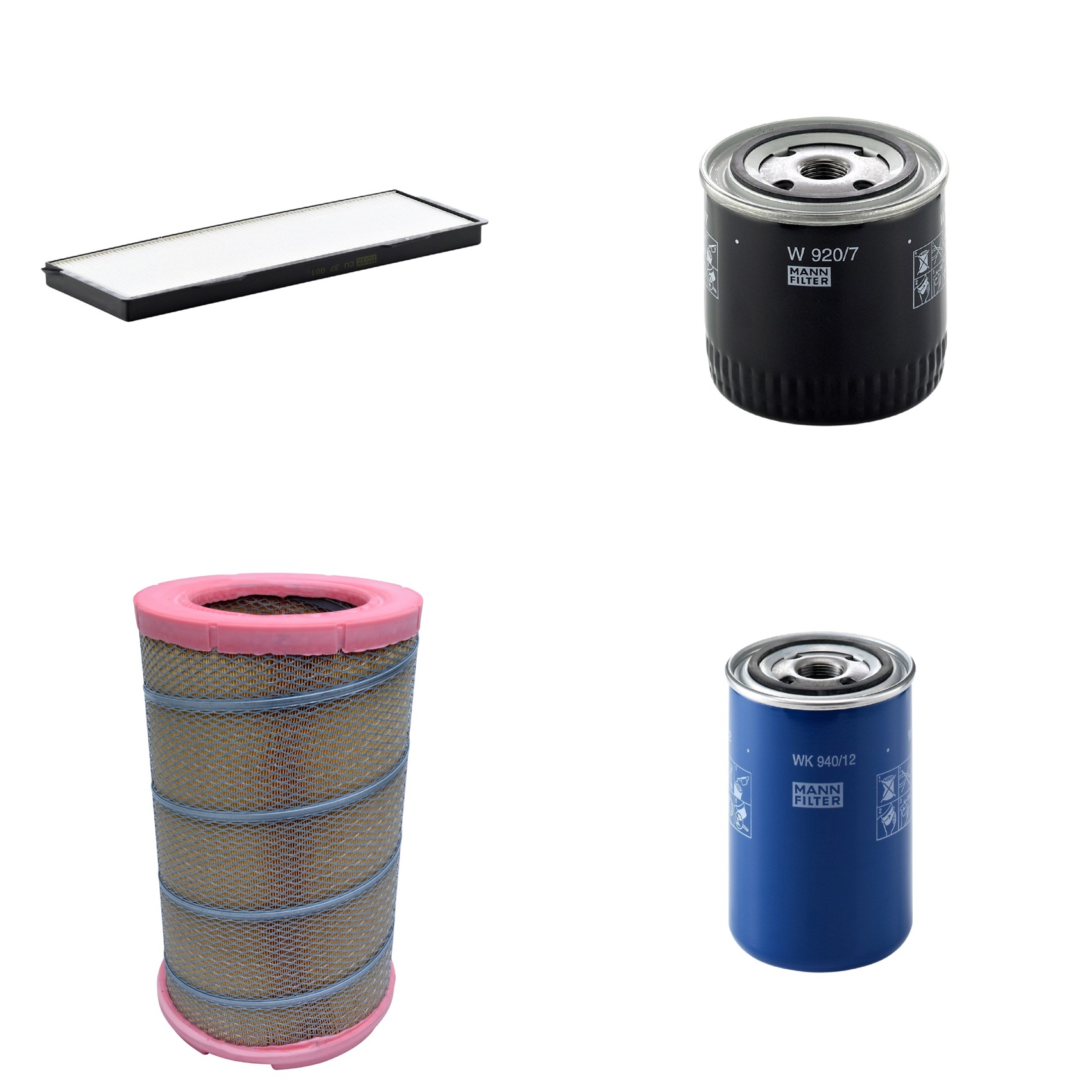 Kit Filtros de Ar Combustível Cabine Ar Condicionado Óleo - Mann-Filter - C301622 - CU37001 - W920/7 - WK940/12