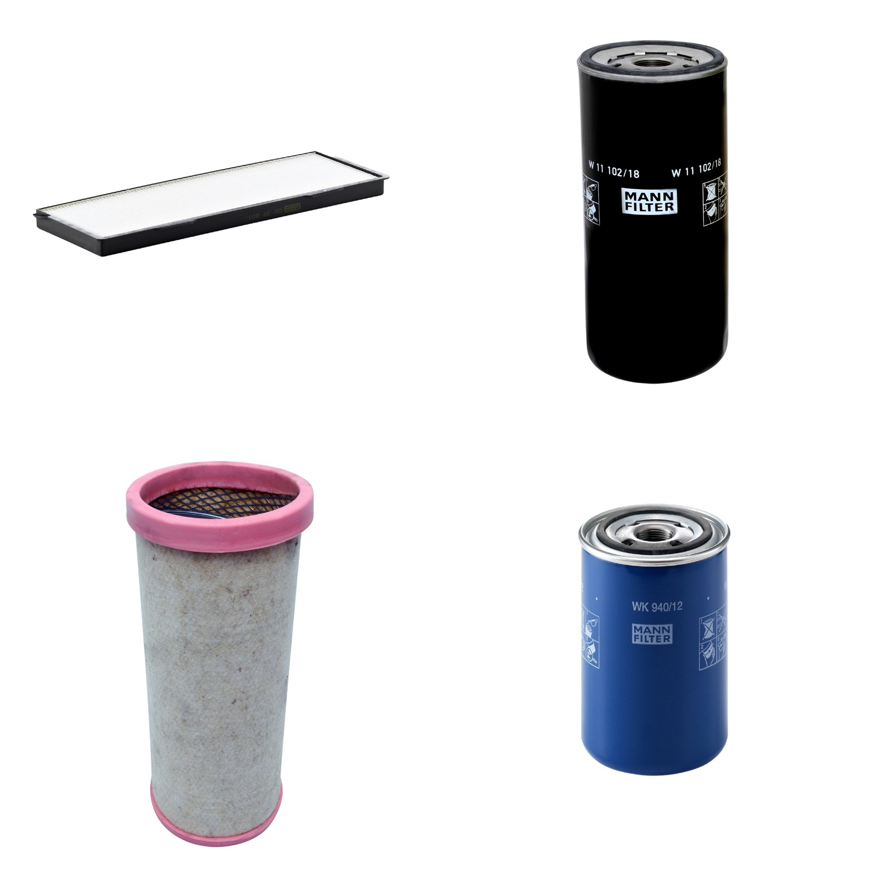Kit Filtros de Ar Combustível Cabine Ar Condicionado Óleo - Mann-Filter - CF1710 - CU37001 - W11102/18 - WK940/12