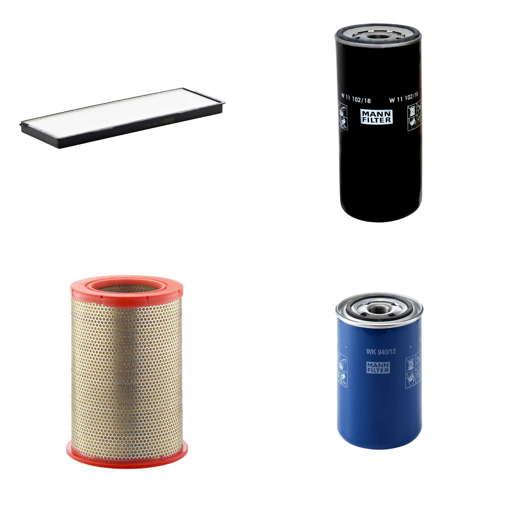 Kit Filtros de Ar Combustível Cabine Ar Condicionado Óleo - Mann-Filter - C301359 - CU37001 - W11102/18 - WK940/12