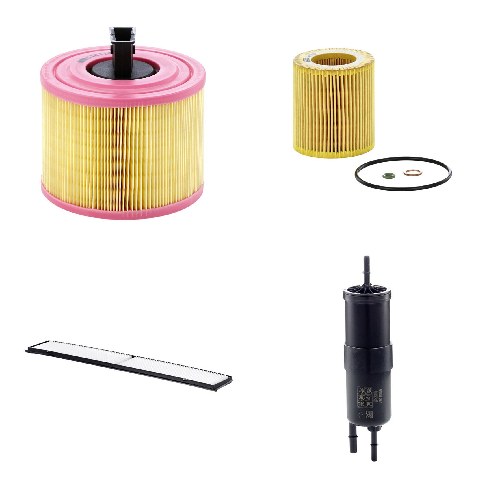 Kit Filtros de Ar Combustível Cabine Ar Condicionado Óleo - Mann-Filter - C18114 - CU8430 - HU816X - WK6030