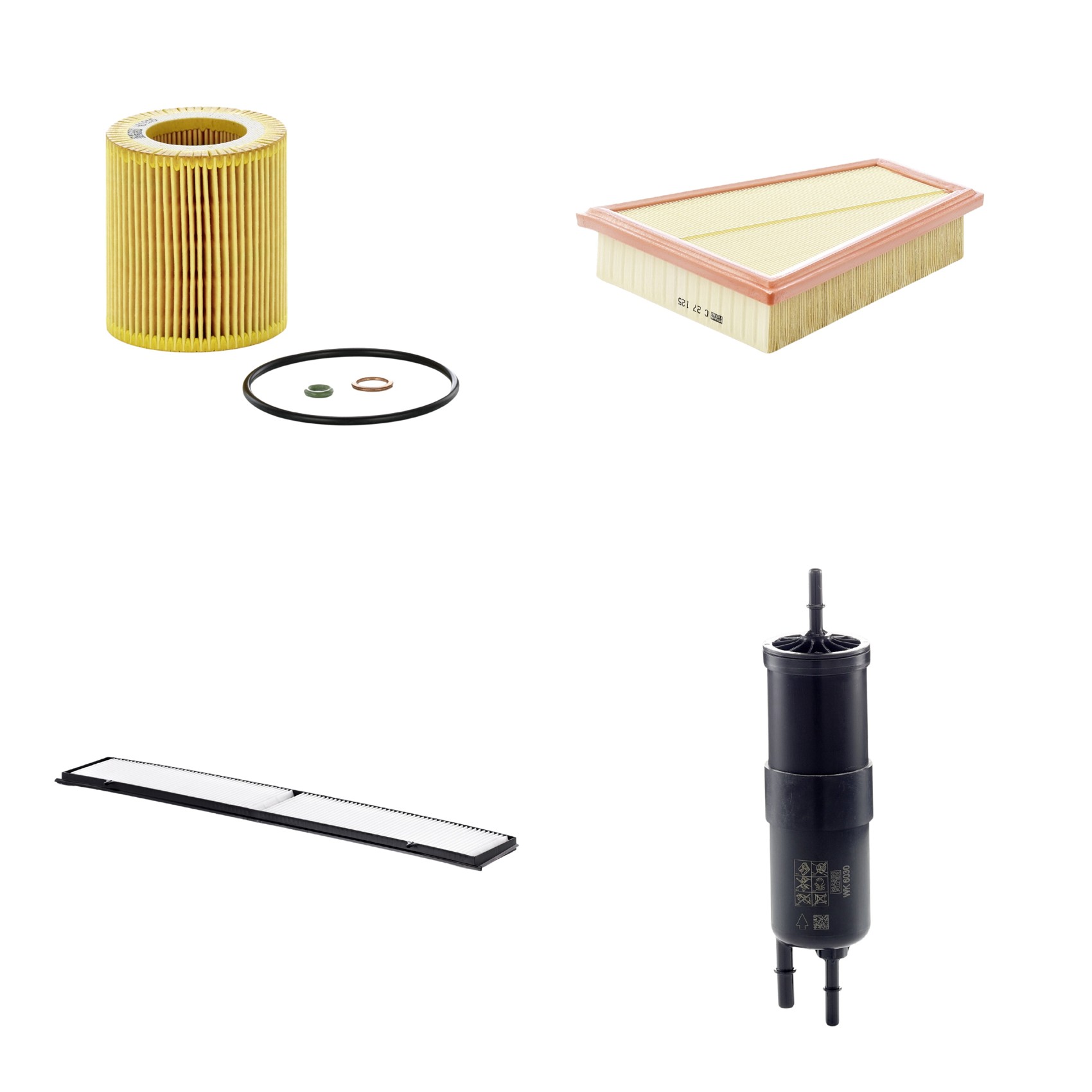 Kit Filtros de Ar Combustível Cabine Ar Condicionado Óleo - Mann-Filter - C27125 - CU8430 - HU816X - WK6030