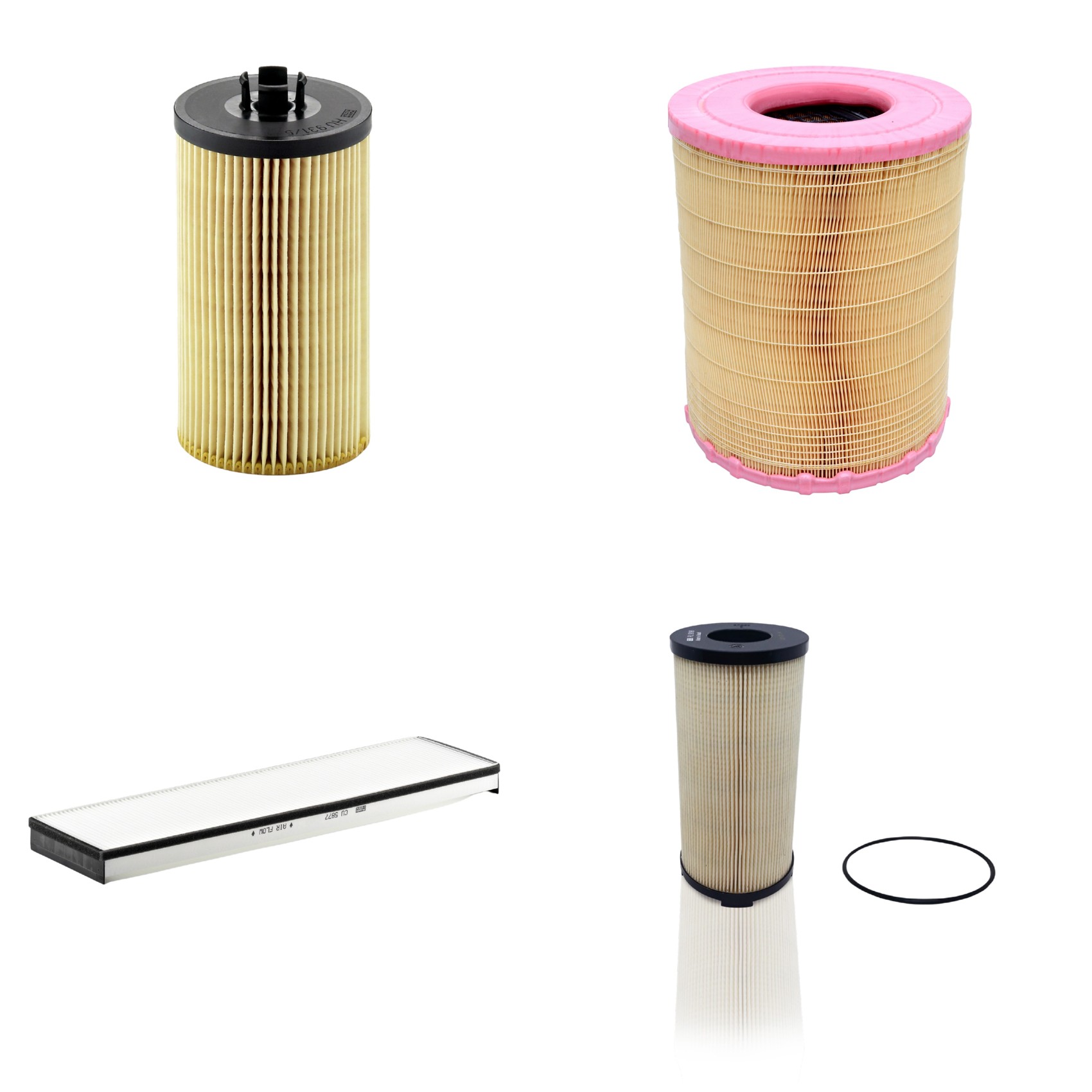 Kit Filtros de Ar Combustível Cabine Ar Condicionado Óleo - Mann-Filter - C281012 - CU5877 - HU931/5x - PU9198x