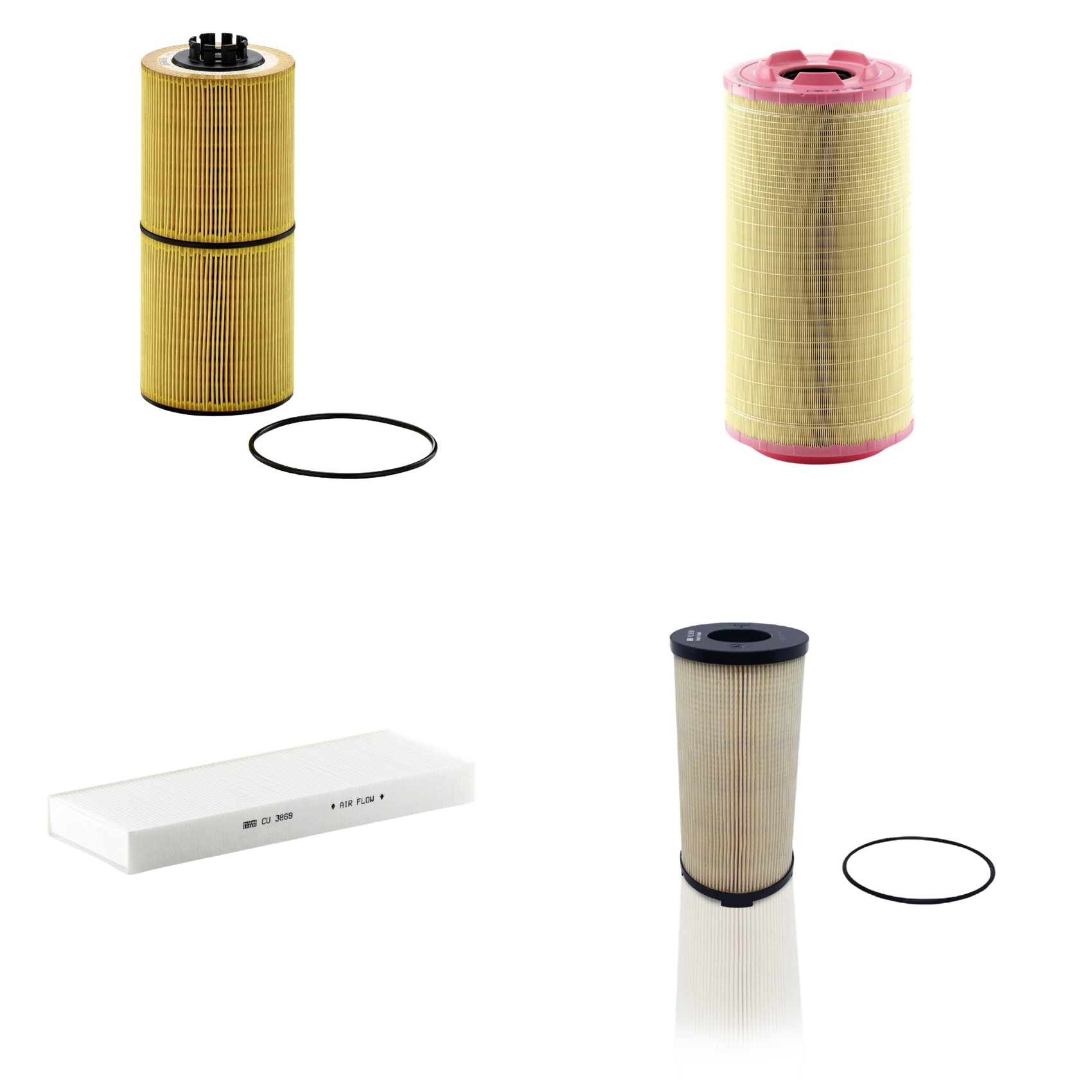 Kit Filtros de Ar Combustível Cabine Ar Condicionado Óleo - Mann-Filter - C271320/3 - CU3869 - HU12001z - PU9198x