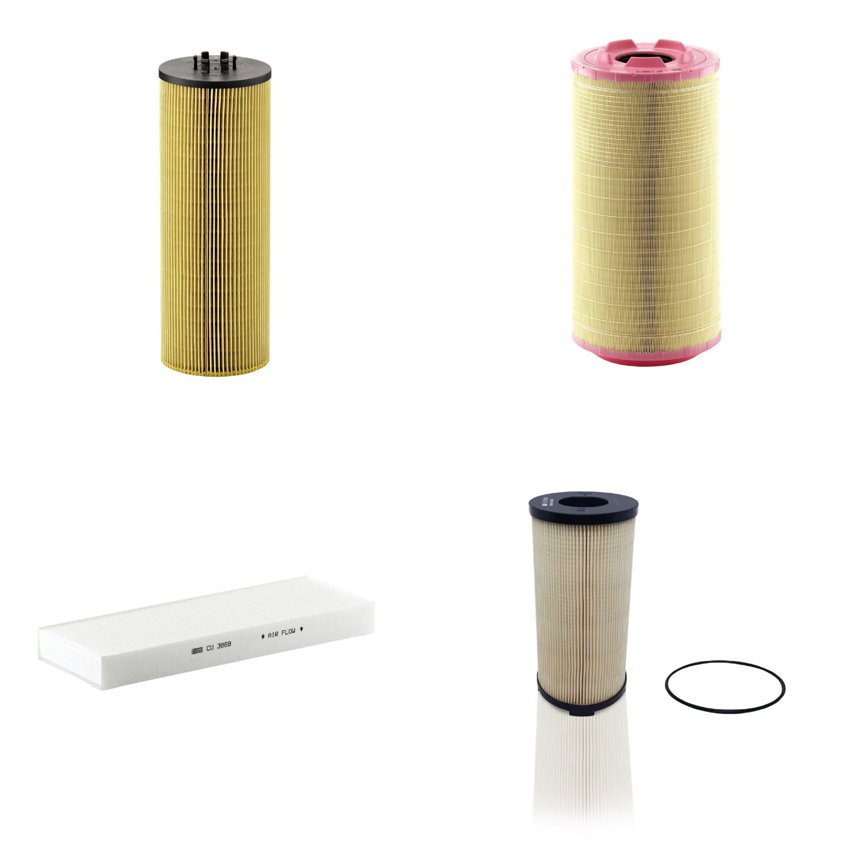 Kit Filtros de Ar Combustível Cabine Ar Condicionado Óleo - Mann-Filter - C271320/3 - CU3869 - HU12140x - PU9198x