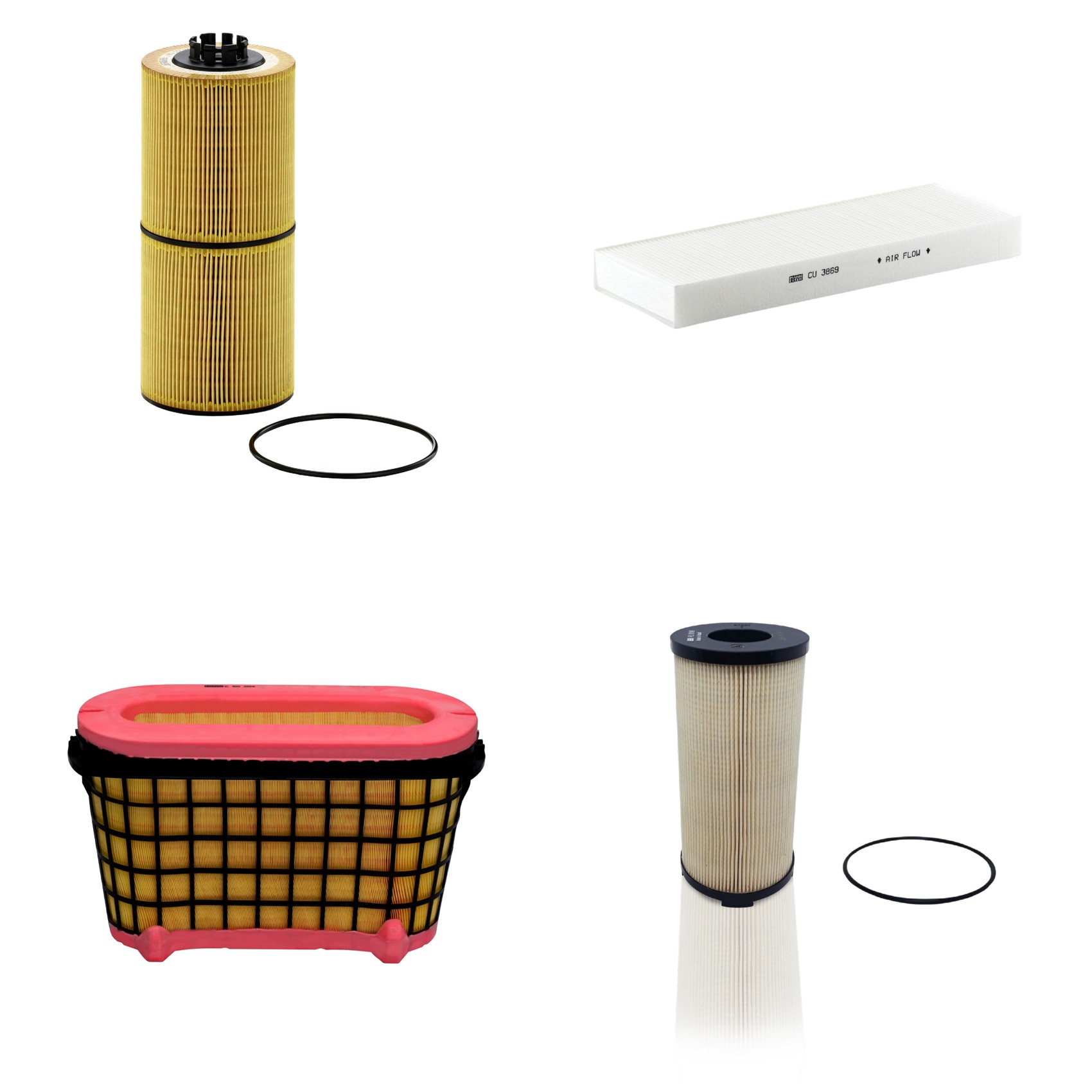 Kit Filtros de Ar Combustível Cabine Ar Condicionado Óleo - Mann-Filter - C50004 - CU3869 - HU12001z - PU9198x