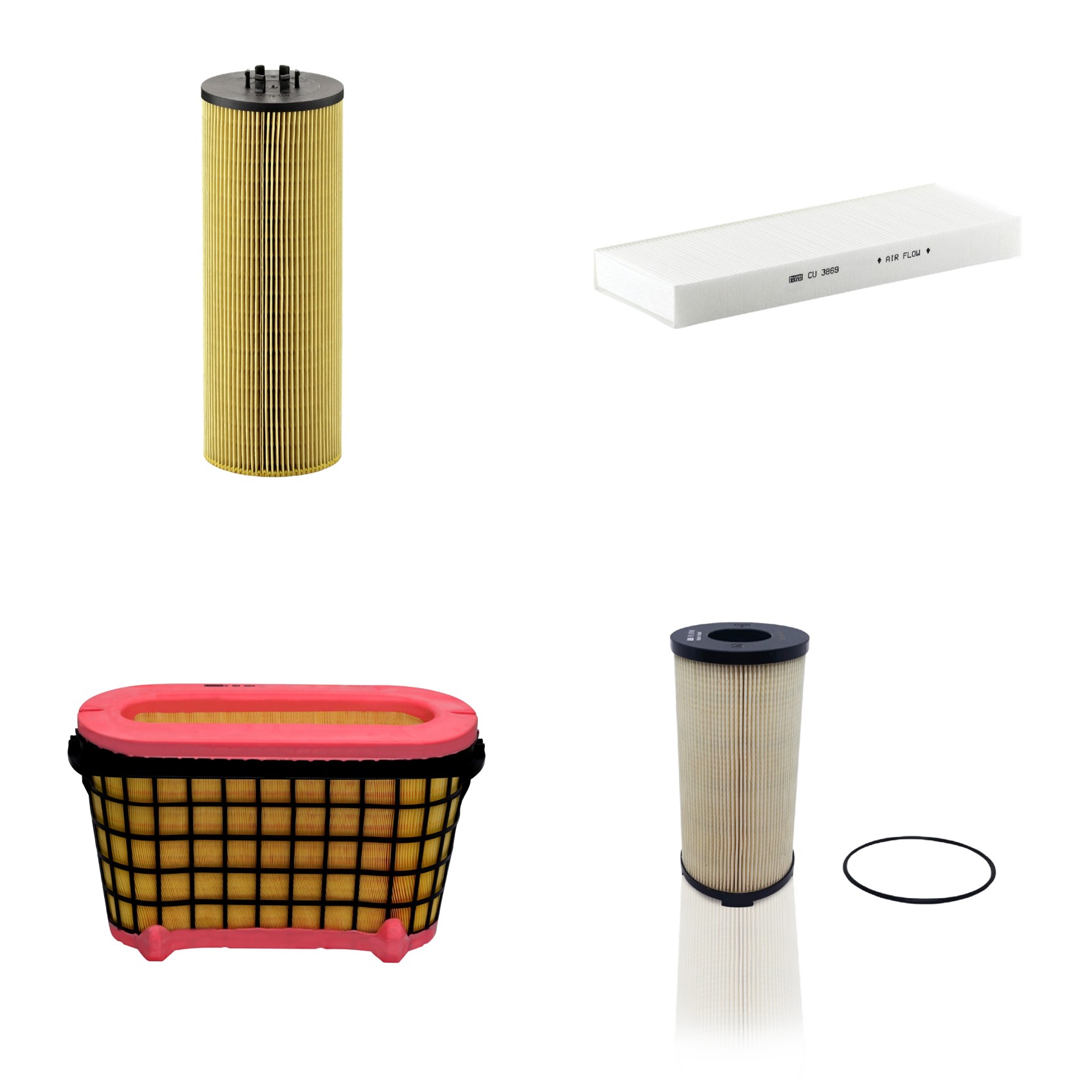 Kit Filtros de Ar Combustível Cabine Ar Condicionado Óleo - Mann-Filter - C50004 - CU3869 - HU12140x - PU9198x