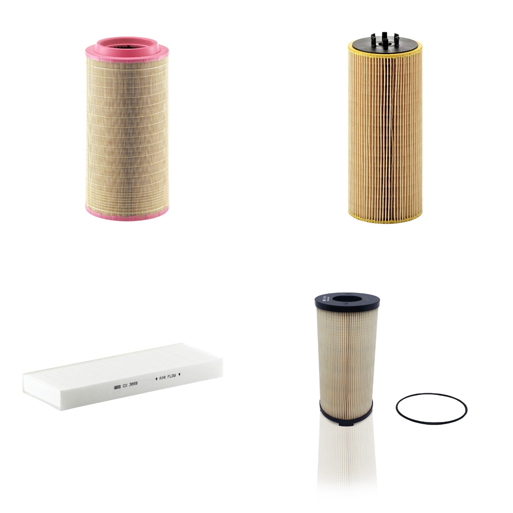 Kit Filtros de Ar Combustível Cabine Ar Condicionado Óleo - Mann-Filter - C271340 - CU3869 - HU12110x - PU9198x