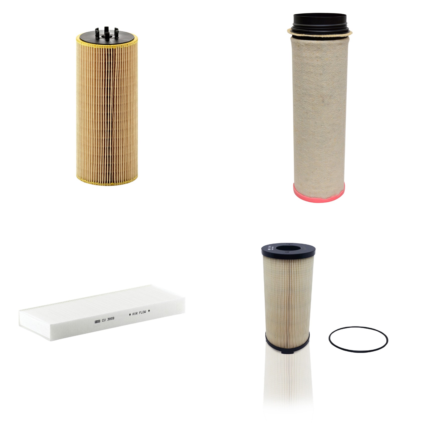 Kit Filtros de Ar Combustível Cabine Ar Condicionado Óleo - Mann-Filter - CF1651 - CU3869 - HU12110x - PU9198x