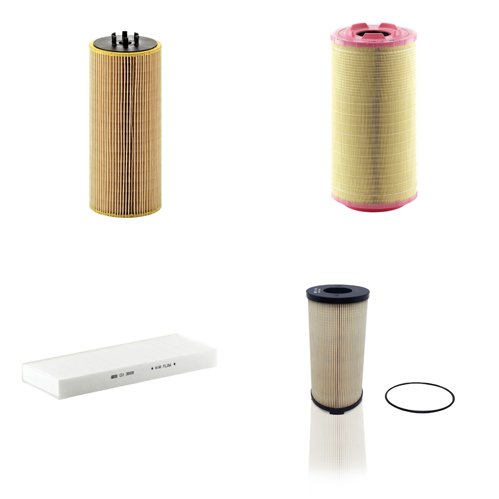Kit Filtros de Ar Combustível Cabine Ar Condicionado Óleo - Mann-Filter - C271320/3 - CU3869 - HU12110x - PU9198x