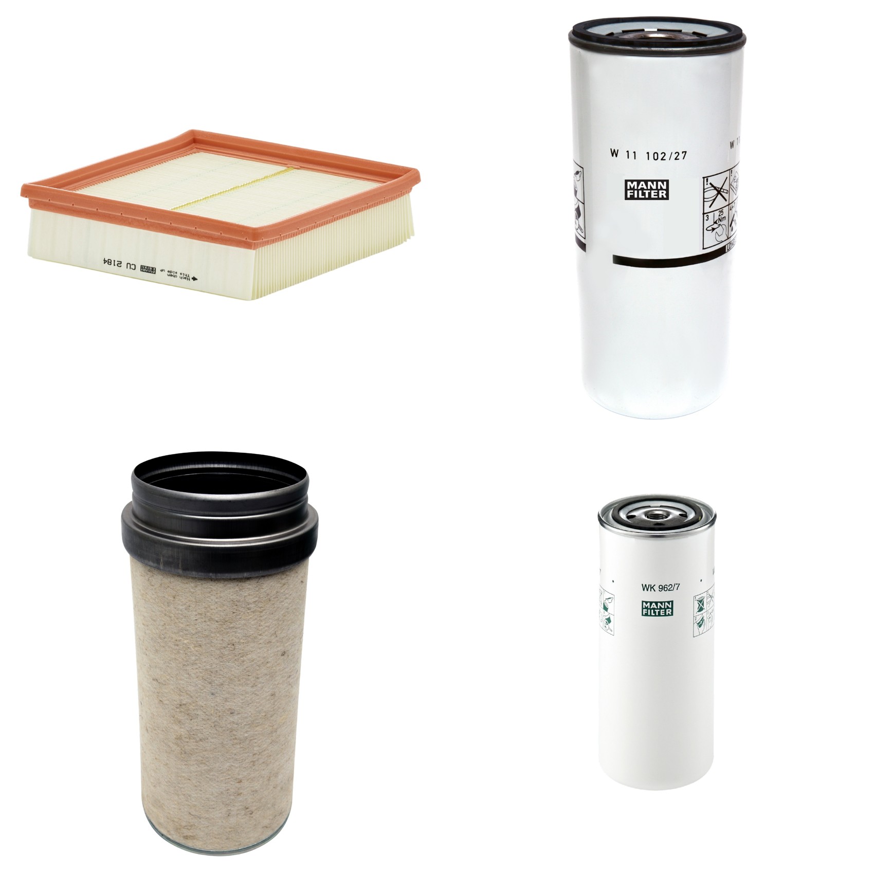 Kit Filtros de Ar Combustível Cabine Ar Condicionado Óleo - Mann-Filter - CF2000 - CU2184 - W11102/27 - WK962/7