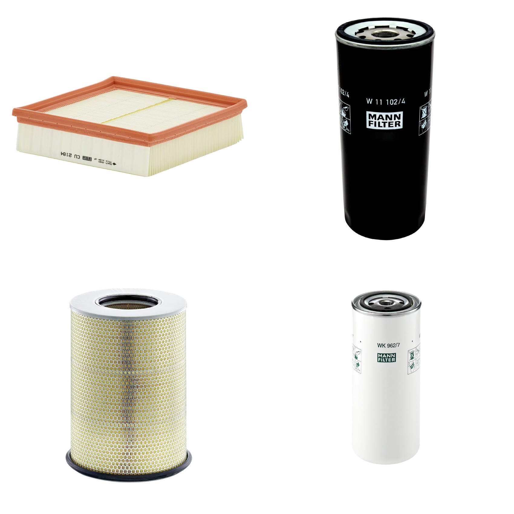 Kit Filtros de Ar Combustível Cabine Ar Condicionado Óleo - Mann-Filter - C311345/1 - CU2184 - W11102/4 - WK962/7
