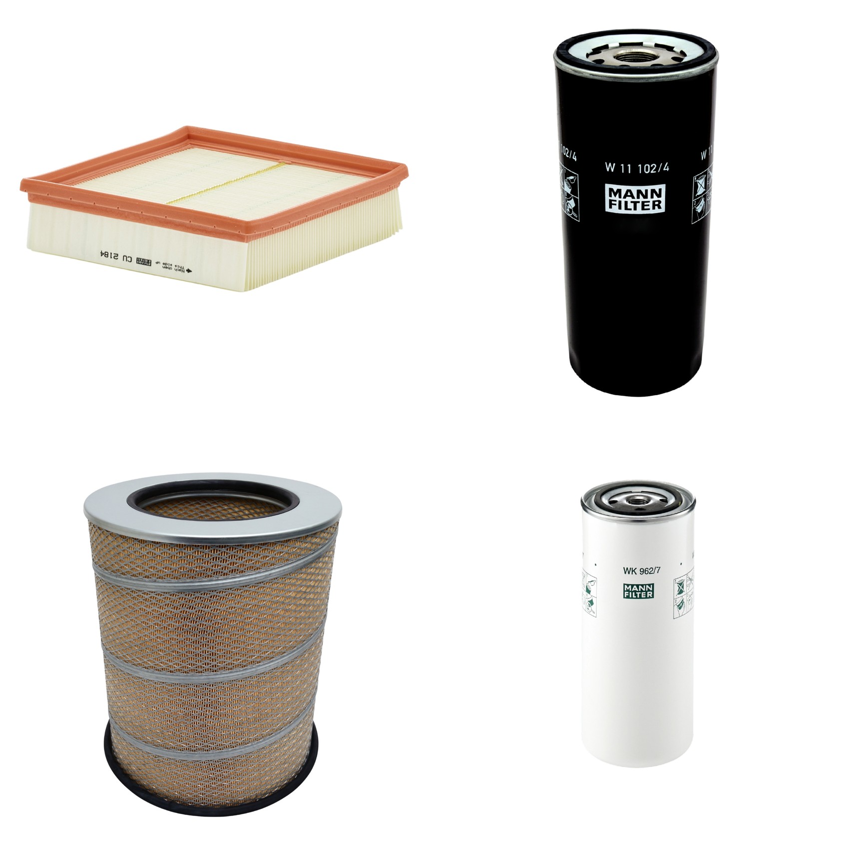 Kit Filtros de Ar Combustível Cabine Ar Condicionado Óleo - Mann-Filter - C341500 - CU2184 - W11102/4 - WK962/7