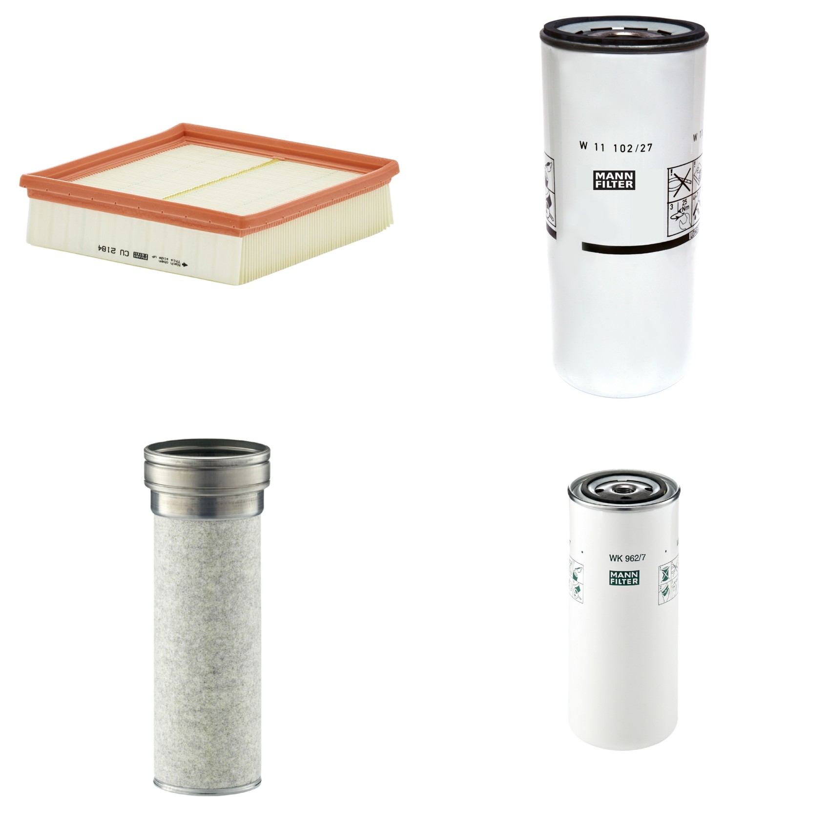 Kit Filtros de Ar Combustível Cabine Ar Condicionado Óleo - Mann-Filter - CF1510/1 - CU2184 - W11102/27 - WK962/7
